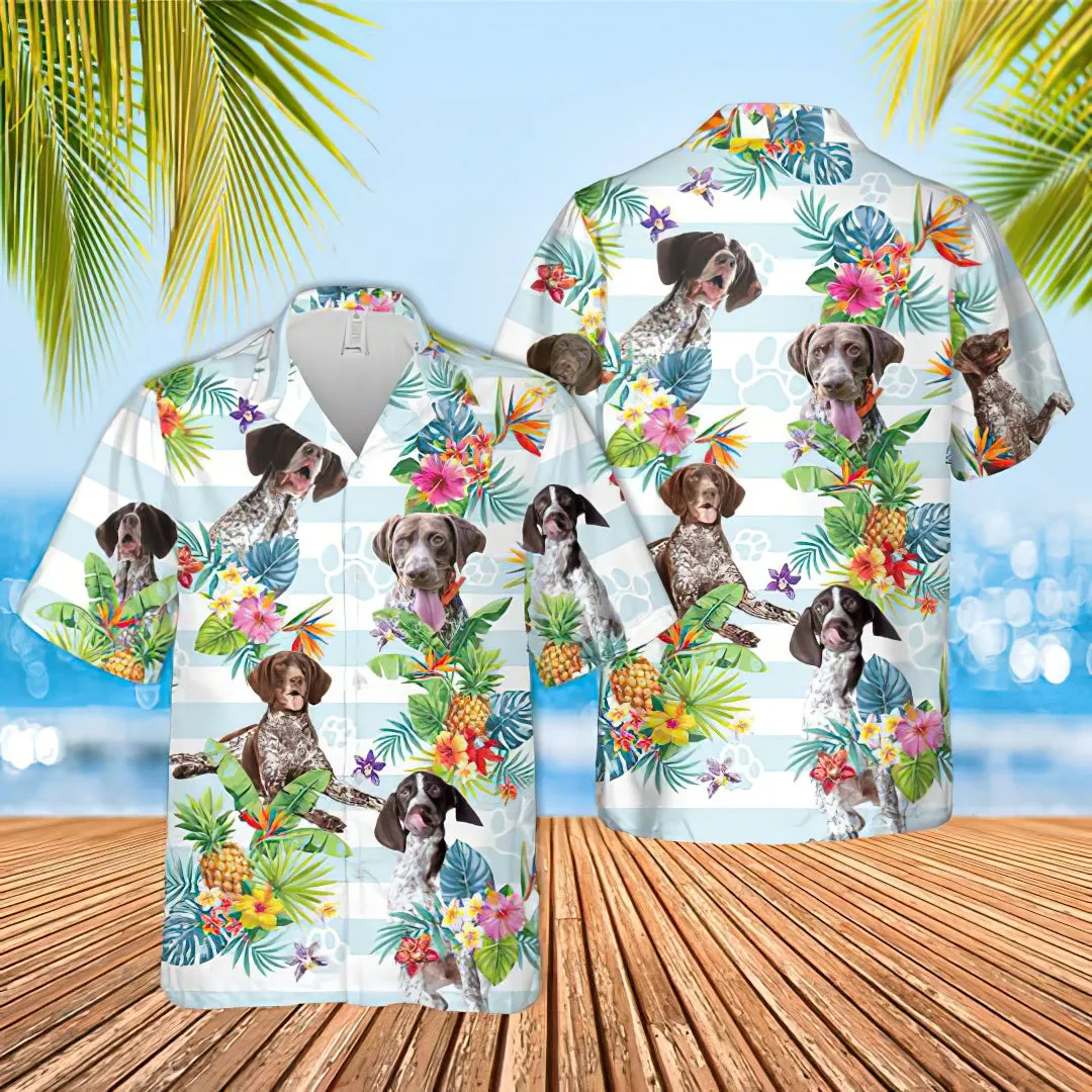 German Shorthaired Pointer Tropical Flower Hawaiian Shirt