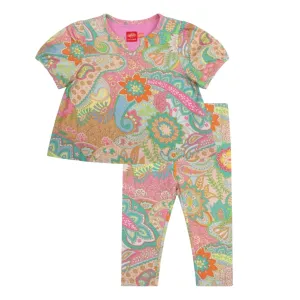 Girls Pink Trimmy Legging Set