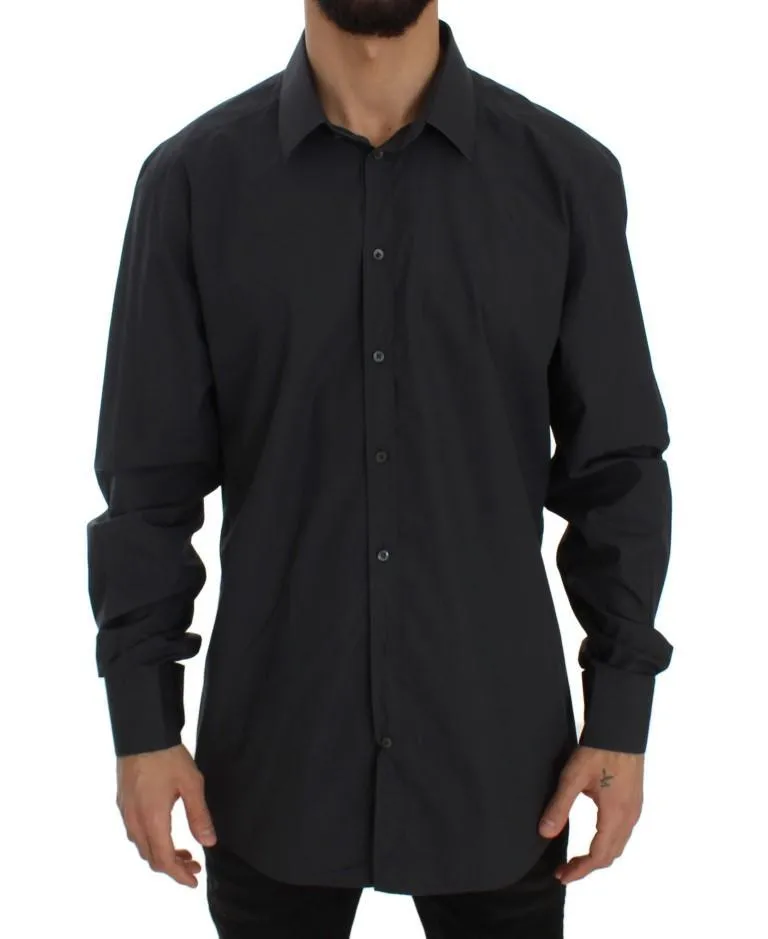 Gray Cotton GOLD Slim Fit Dress Shirt