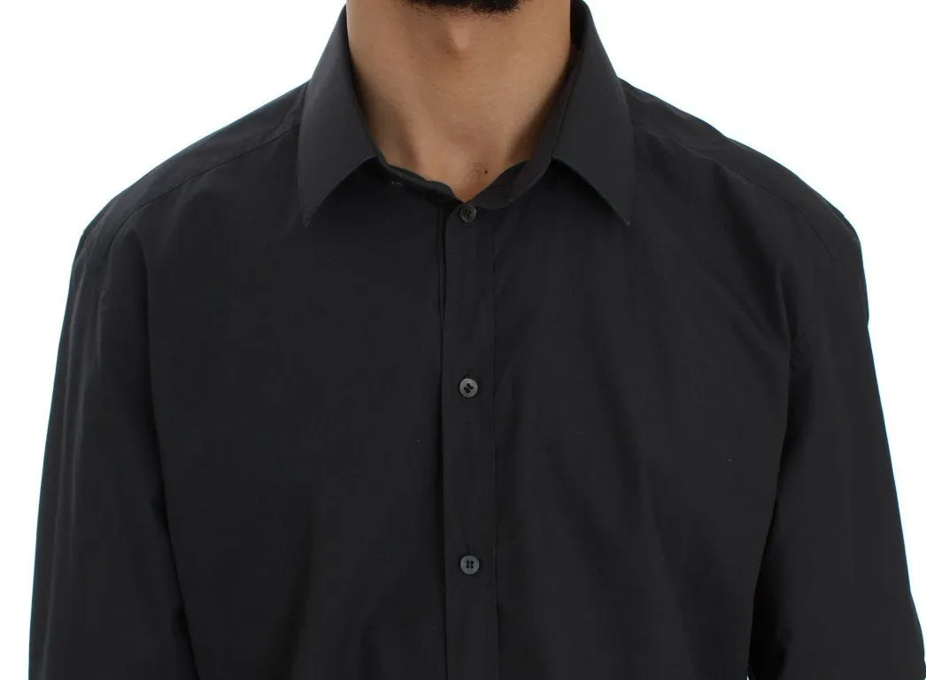 Gray Cotton GOLD Slim Fit Dress Shirt