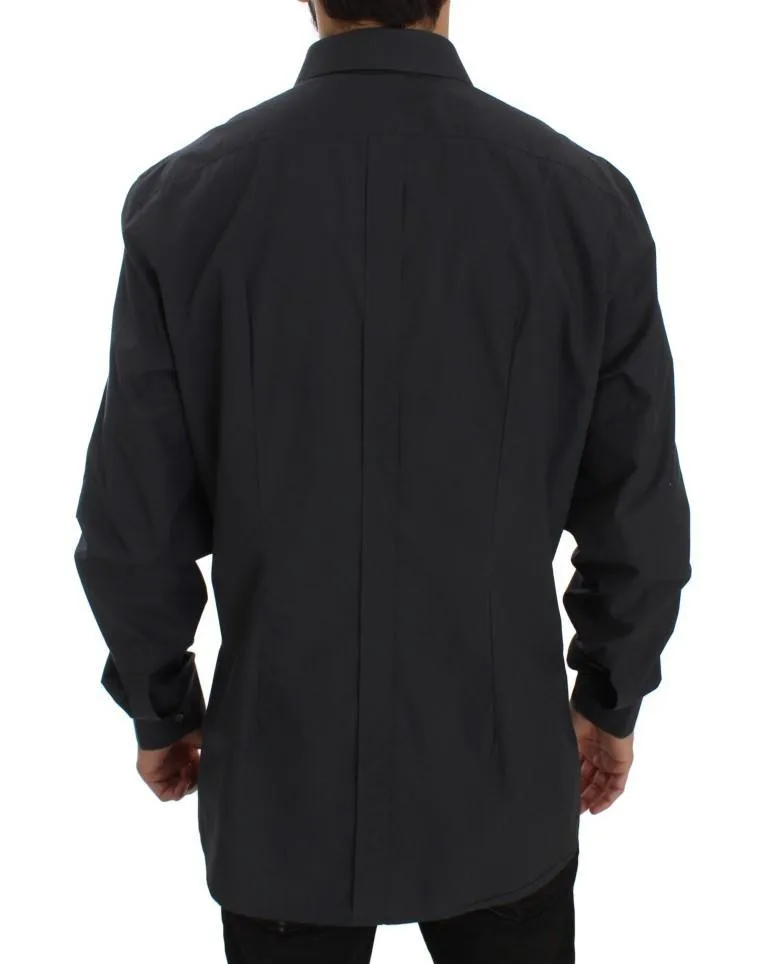 Gray Cotton GOLD Slim Fit Dress Shirt
