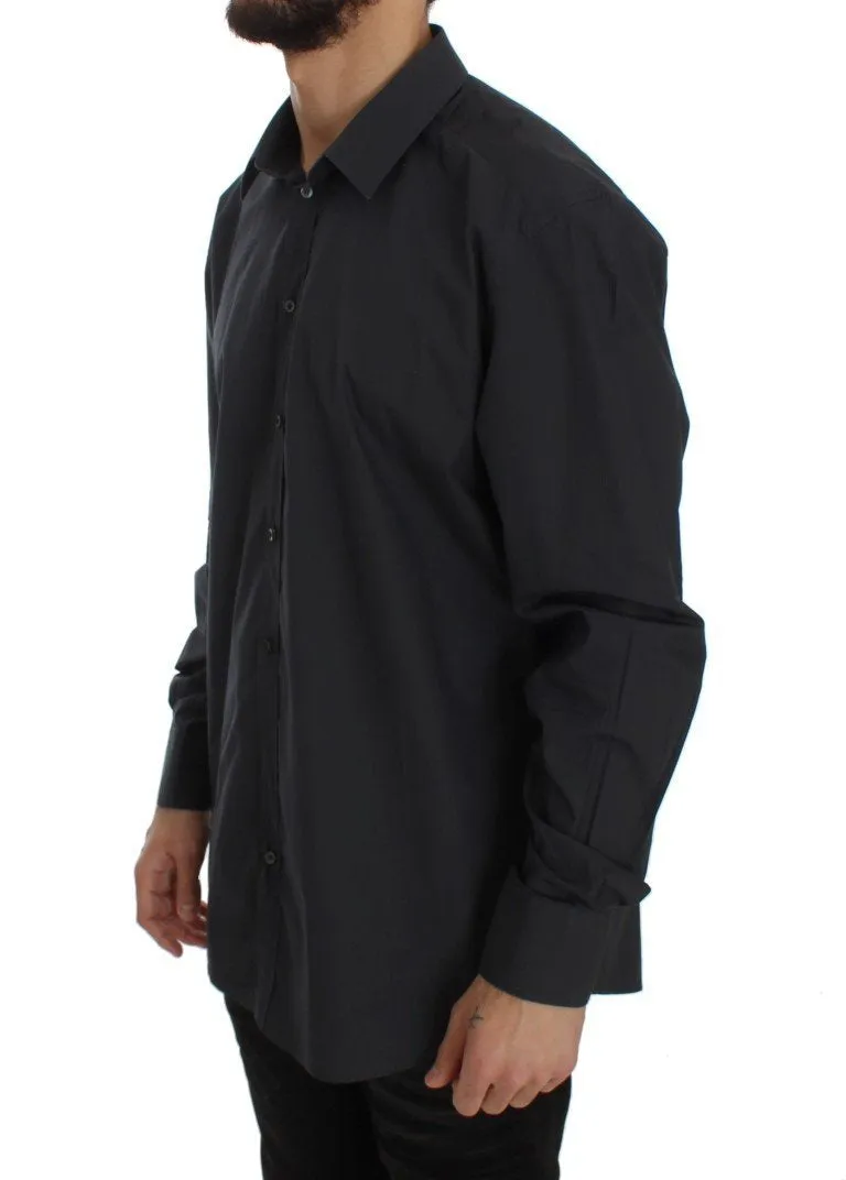 Gray Cotton GOLD Slim Fit Dress Shirt