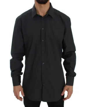 Gray Cotton GOLD Slim Fit Dress Shirt