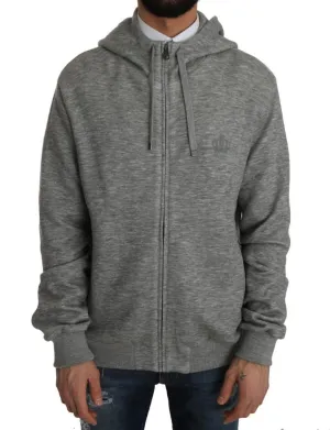 Gray Sweater Hooded Zipper Cashmere