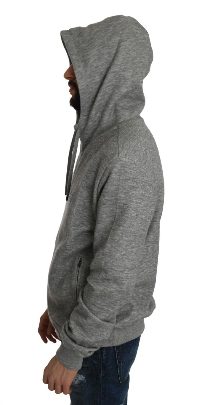 Gray Sweater Hooded Zipper Cashmere