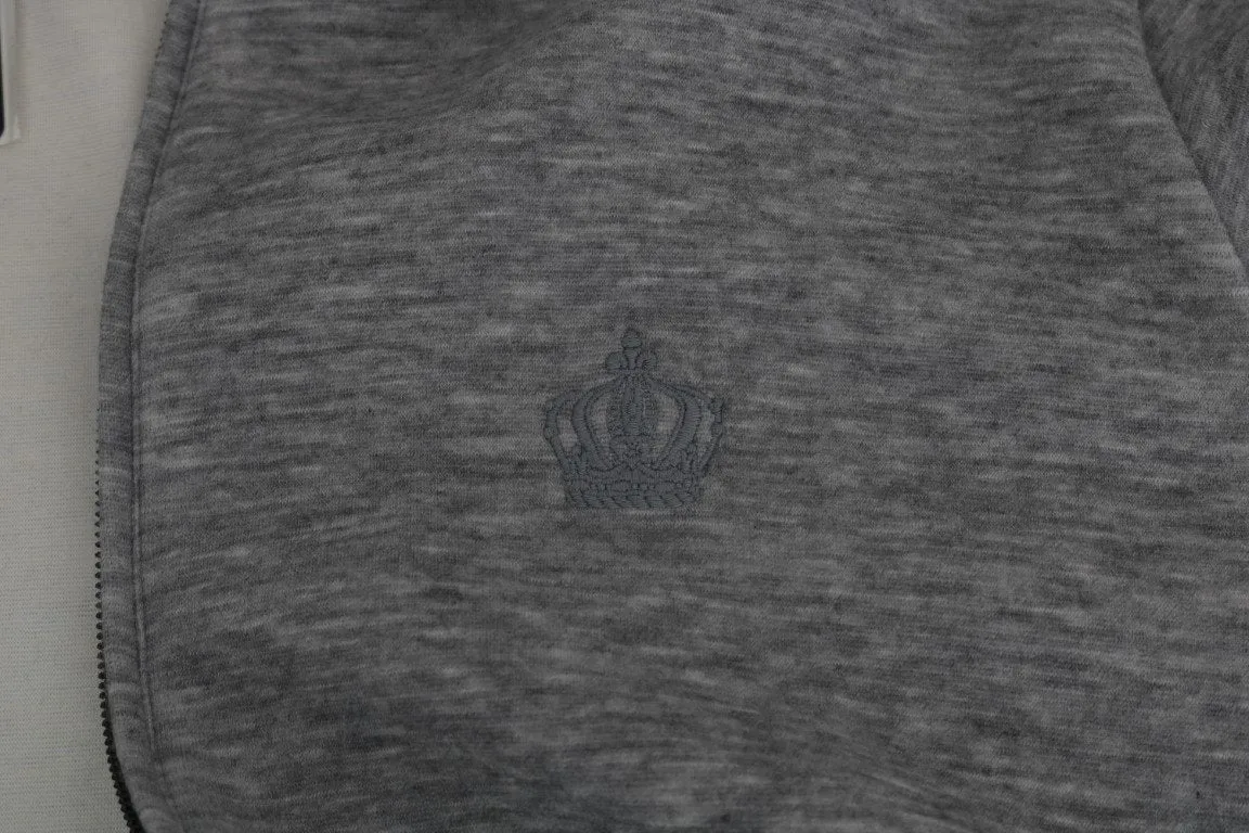Gray Sweater Hooded Zipper Cashmere