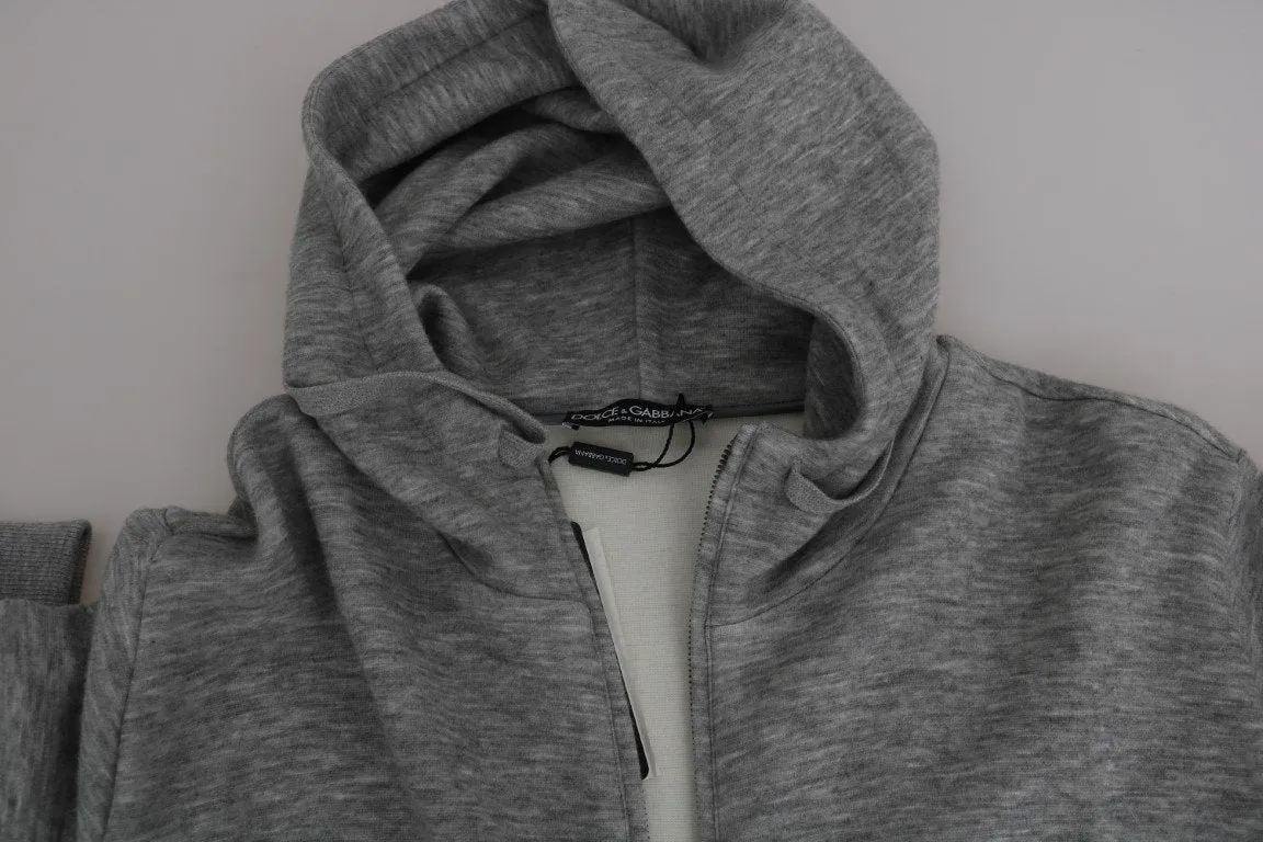 Gray Sweater Hooded Zipper Cashmere