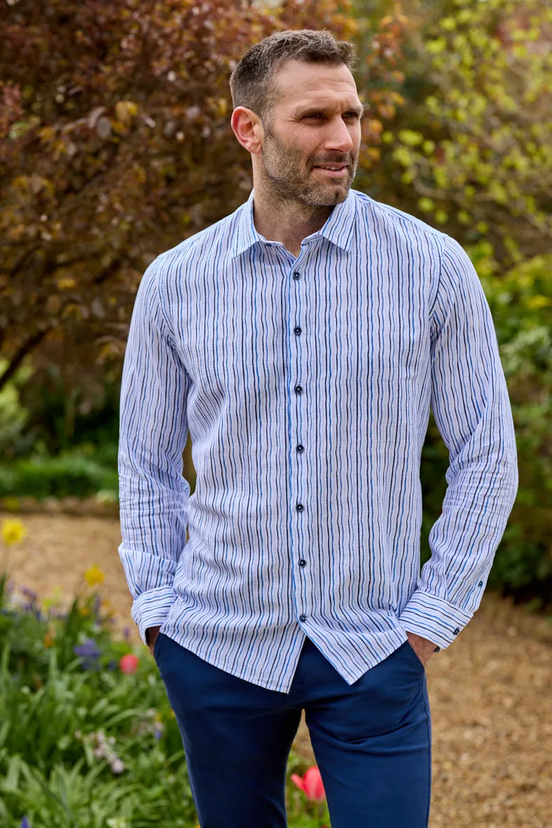 Gun Hil Mens Pignans shirt - Blue stripe