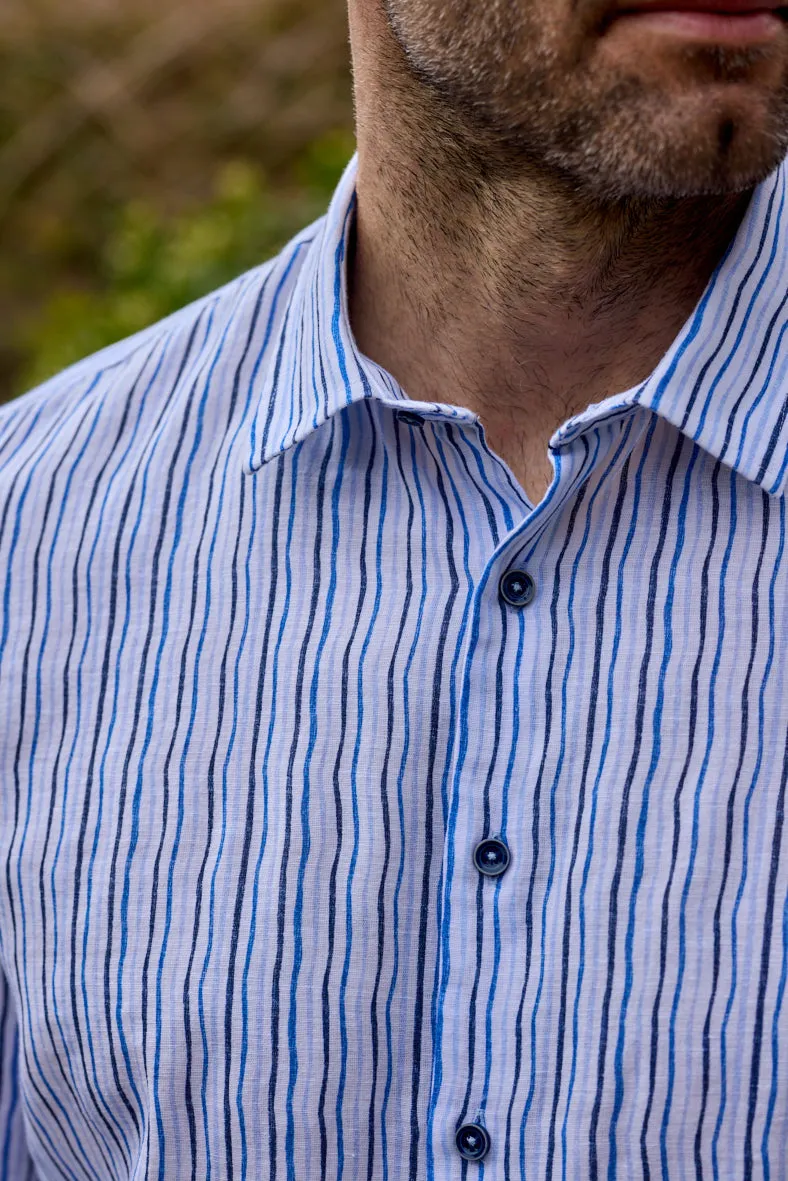 Gun Hil Mens Pignans shirt - Blue stripe