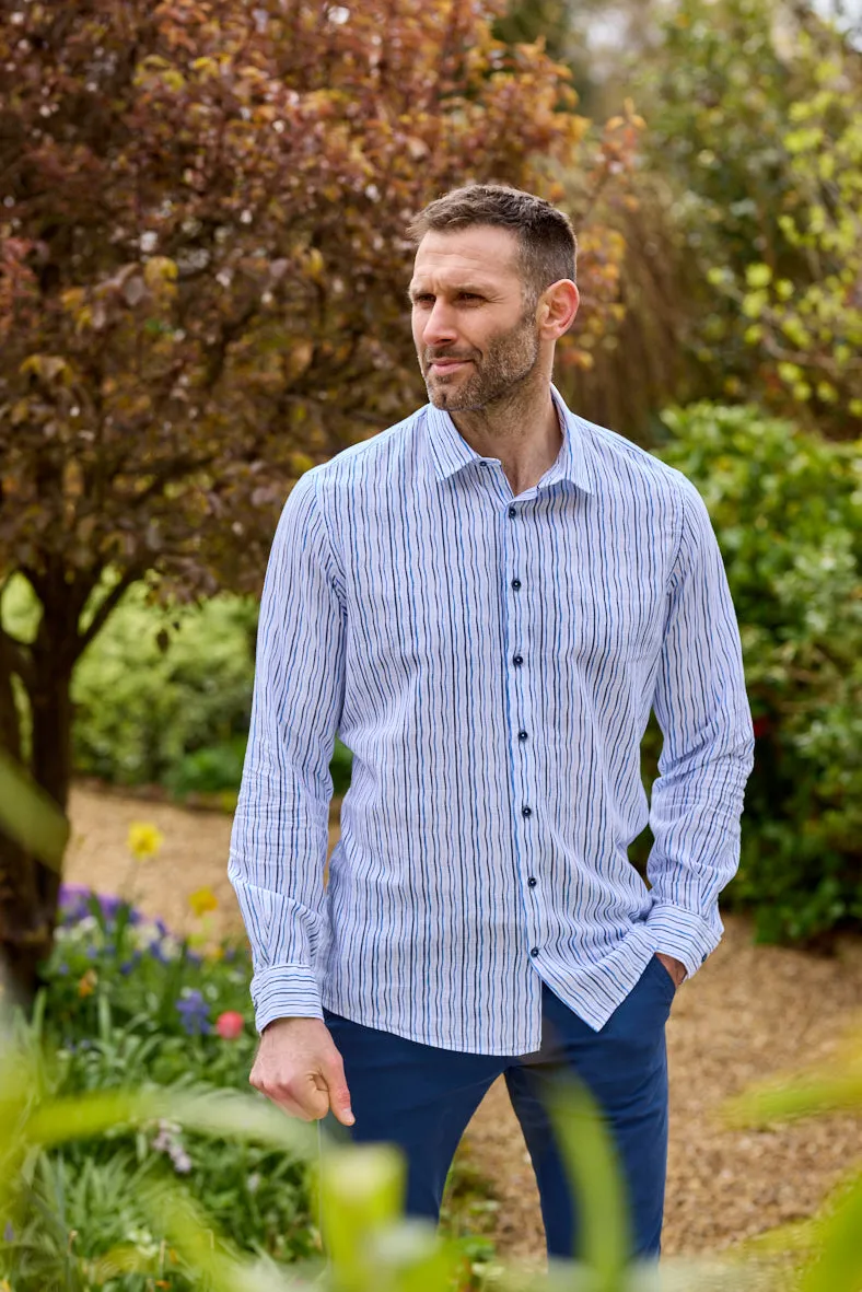 Gun Hil Mens Pignans shirt - Blue stripe