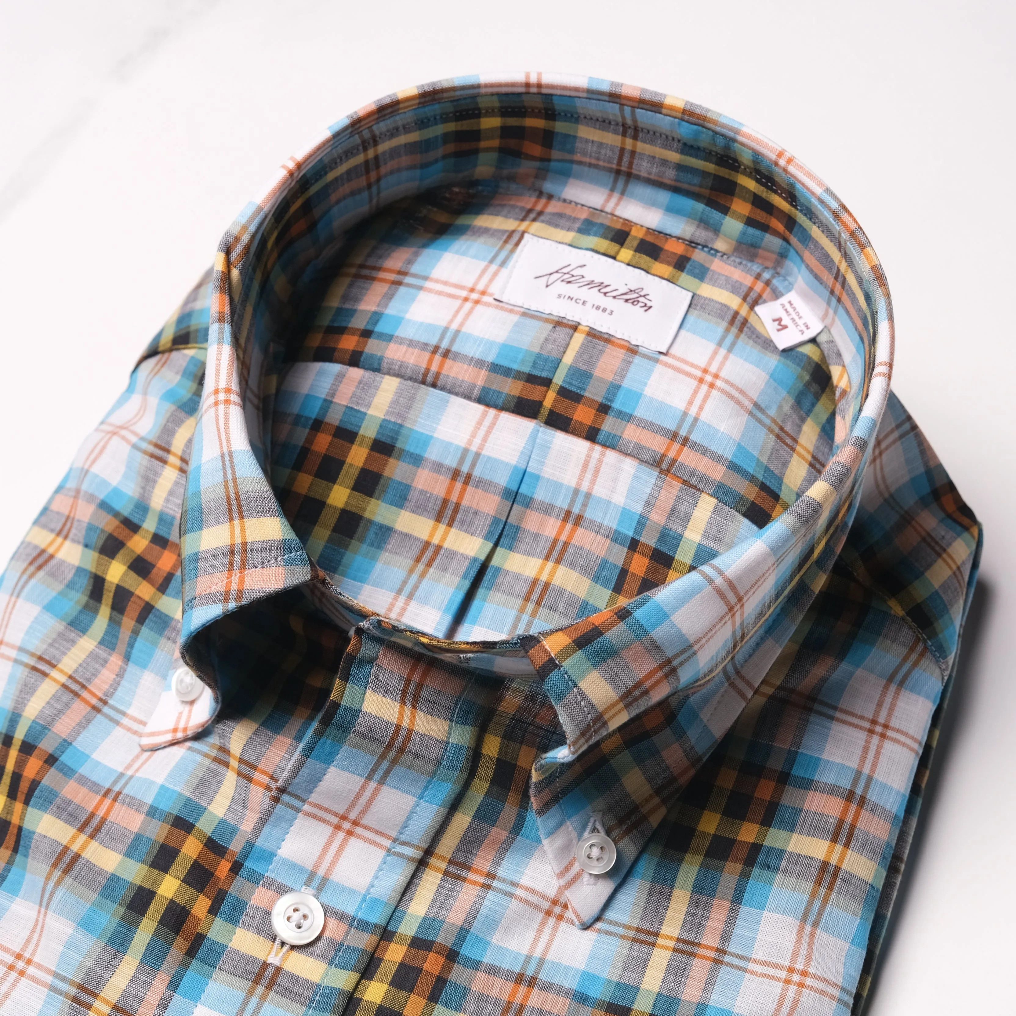Hamilton Musgrave Plaid Sport Shirt - Aqua