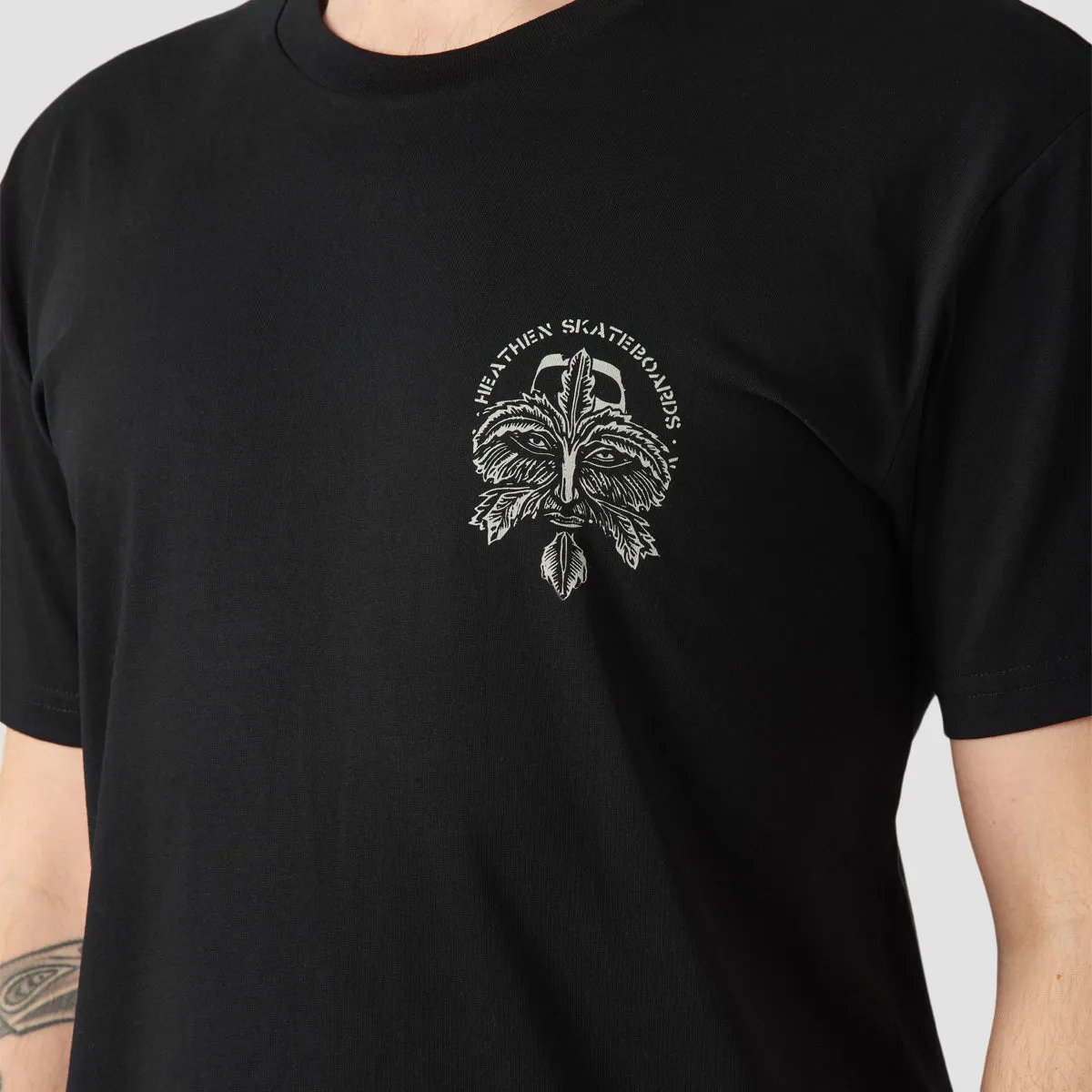 Heathen Green Man Mono T-Shirt Black