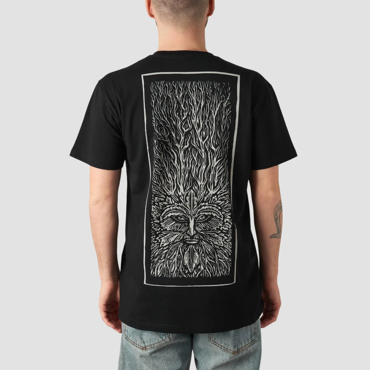 Heathen Green Man Mono T-Shirt Black