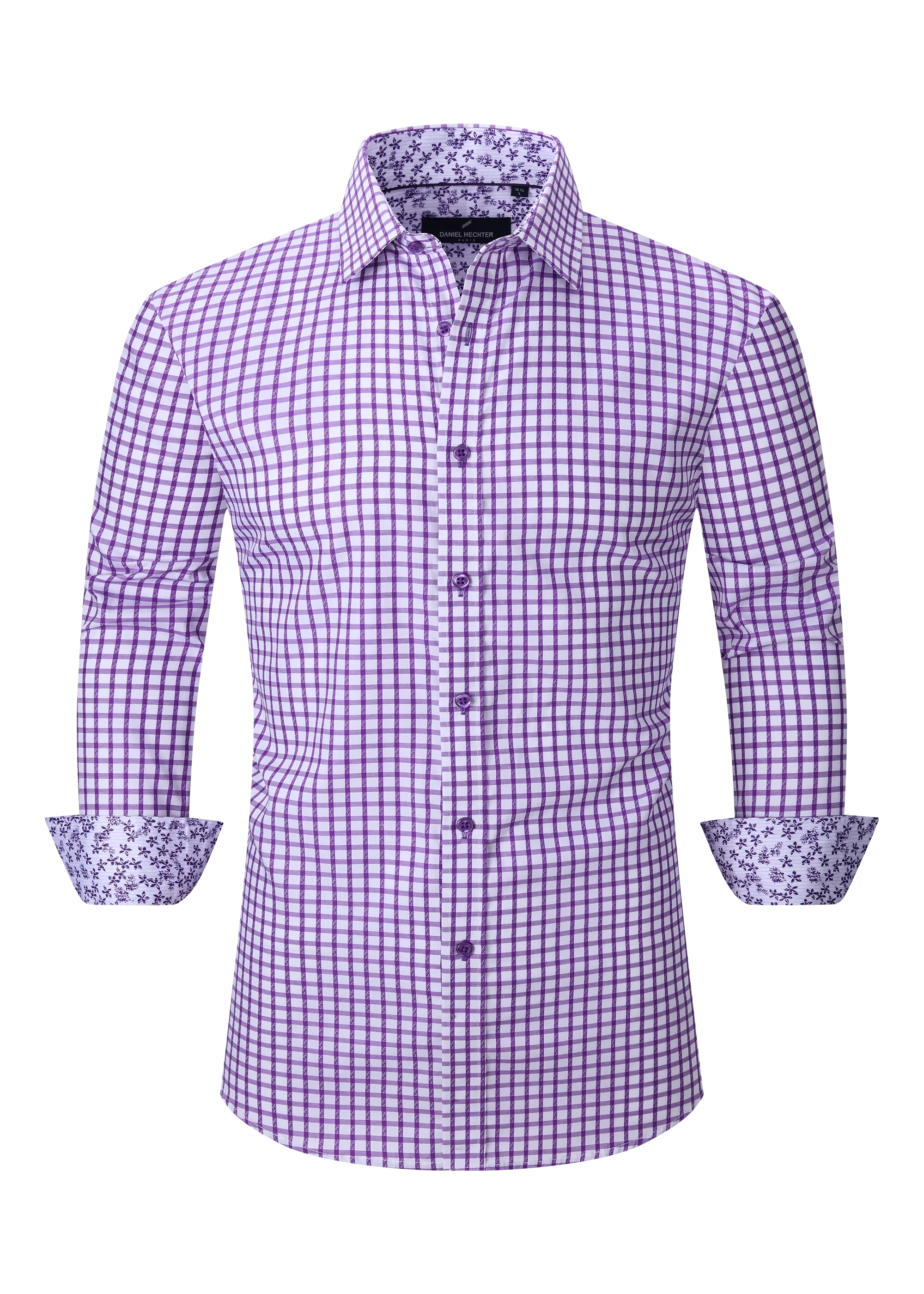 Hechter Paris Gingham Slim Fit Dress Shirt
