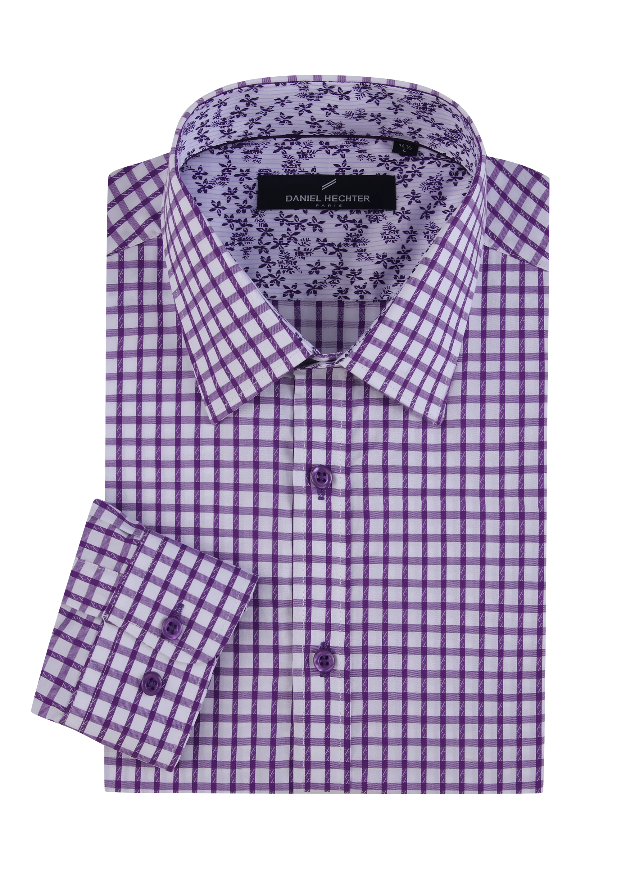 Hechter Paris Gingham Slim Fit Dress Shirt