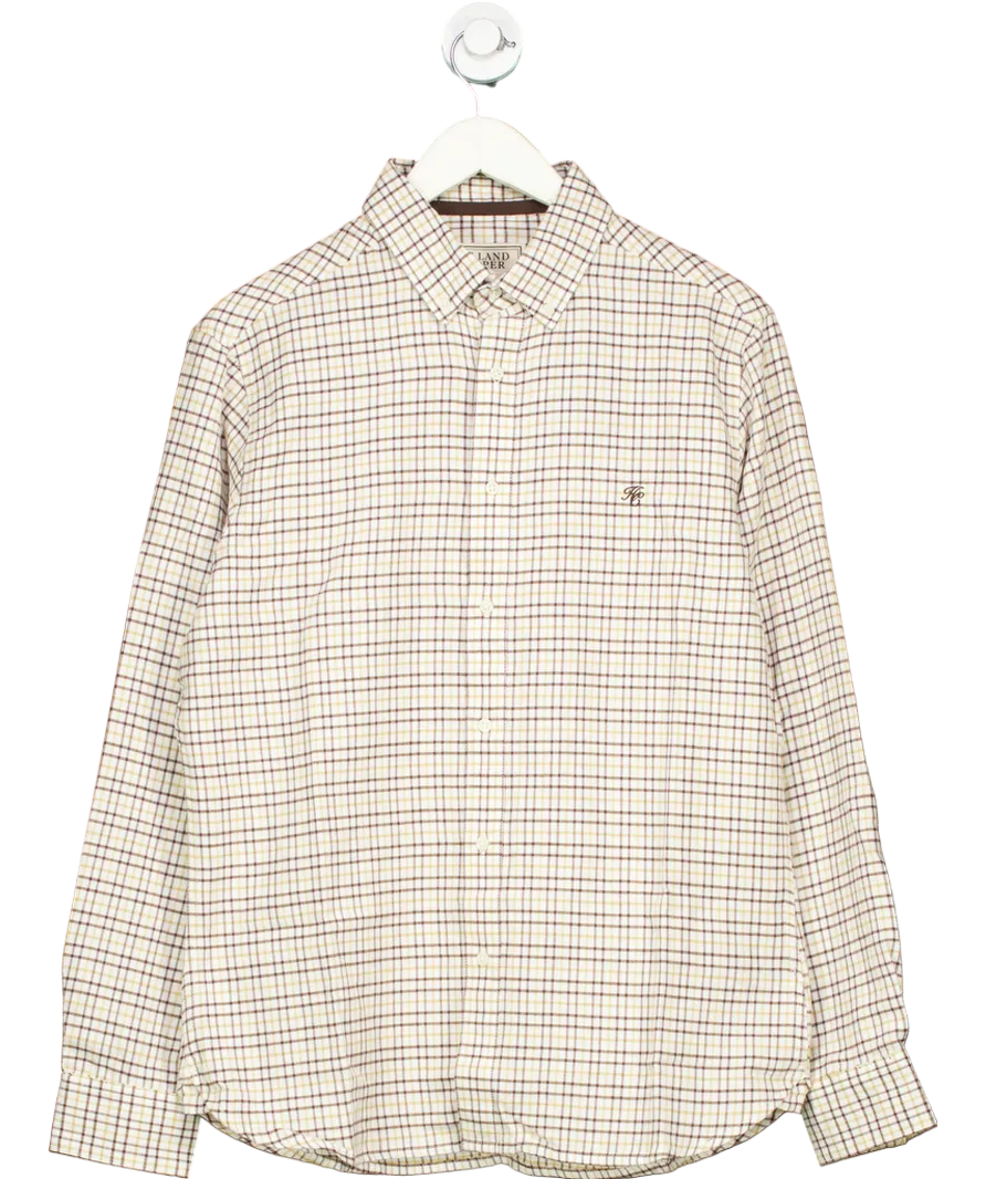 Holland Cooper Ivory Classic Check Button Down Shirt UK M
