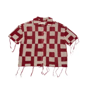 Honor The Gift Unisex Crochet SS Button Down 'Brick'