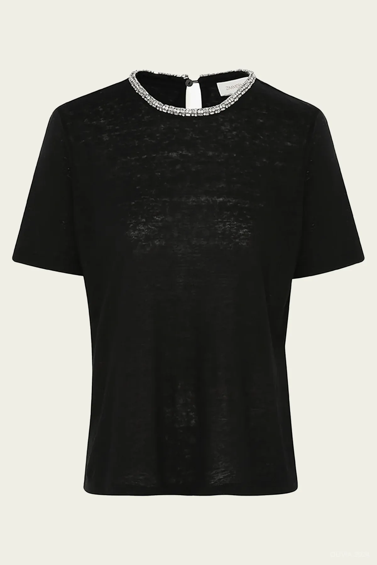 Illustration Embellished Tee in Black