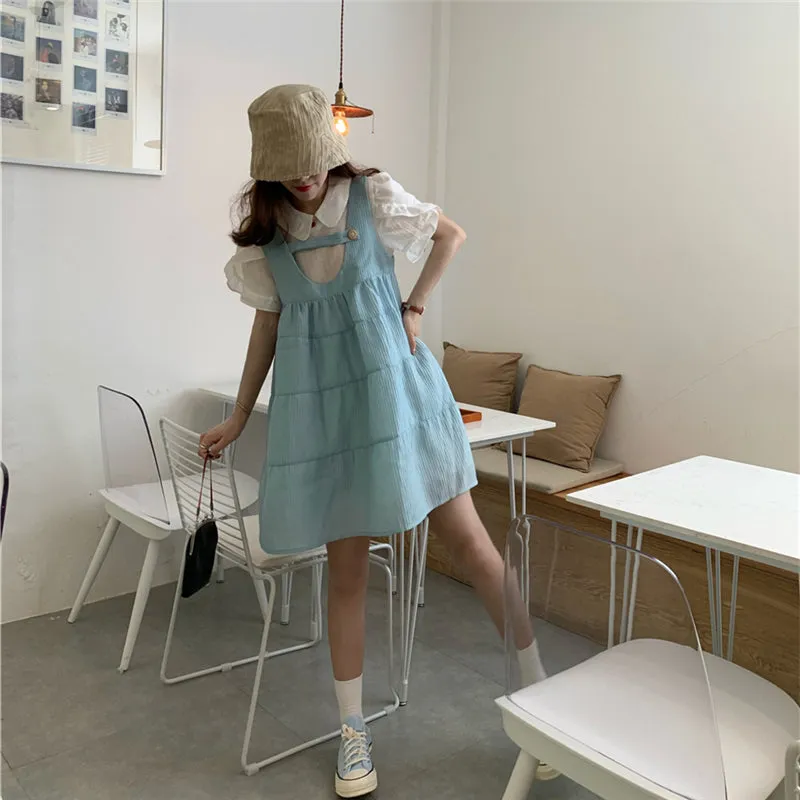 [@im_hae_] "DOLL COLLAR" SHIRT/STRAP DRESS N081505