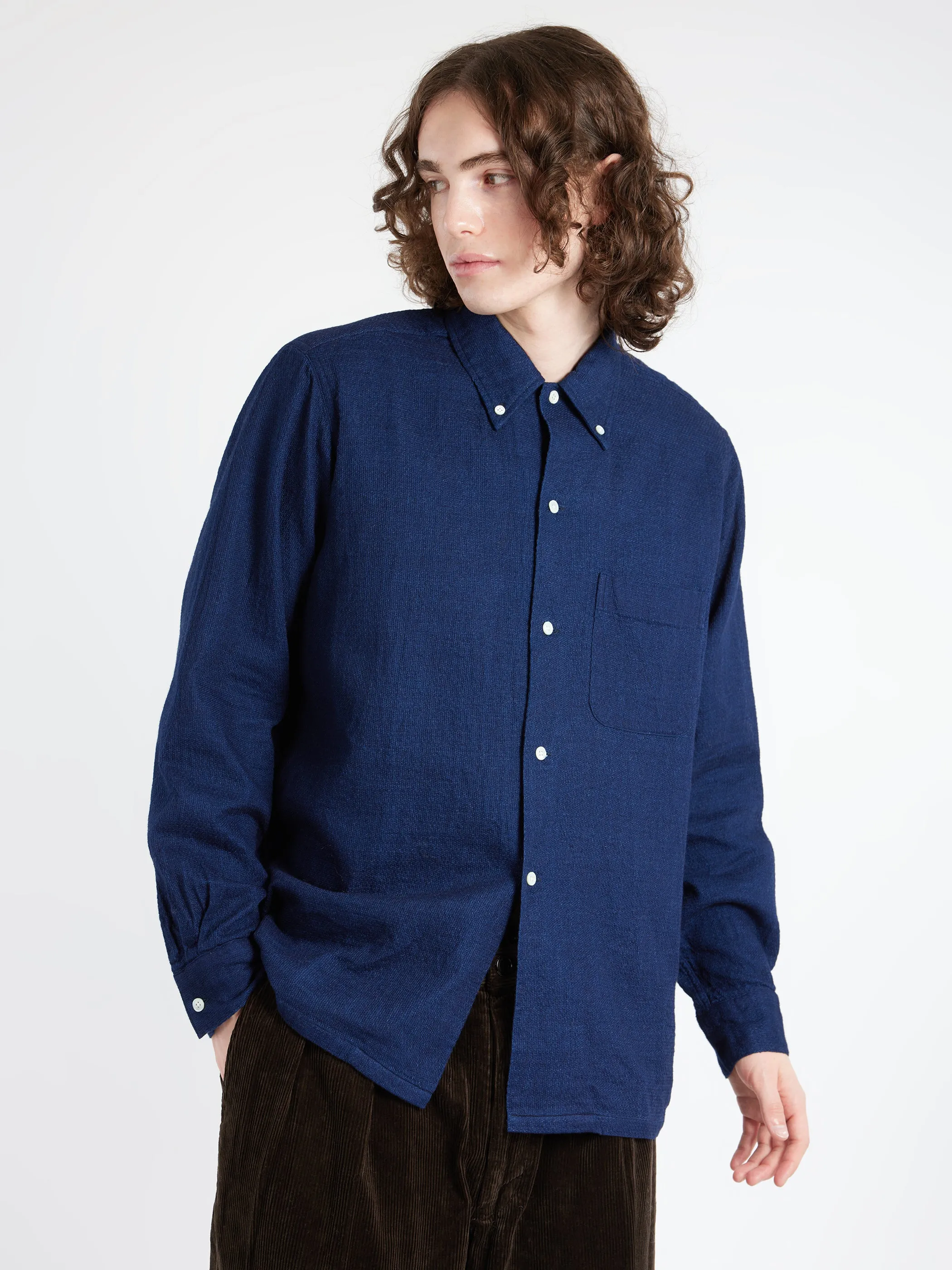 Indigo Panama Double Gauze Button Down