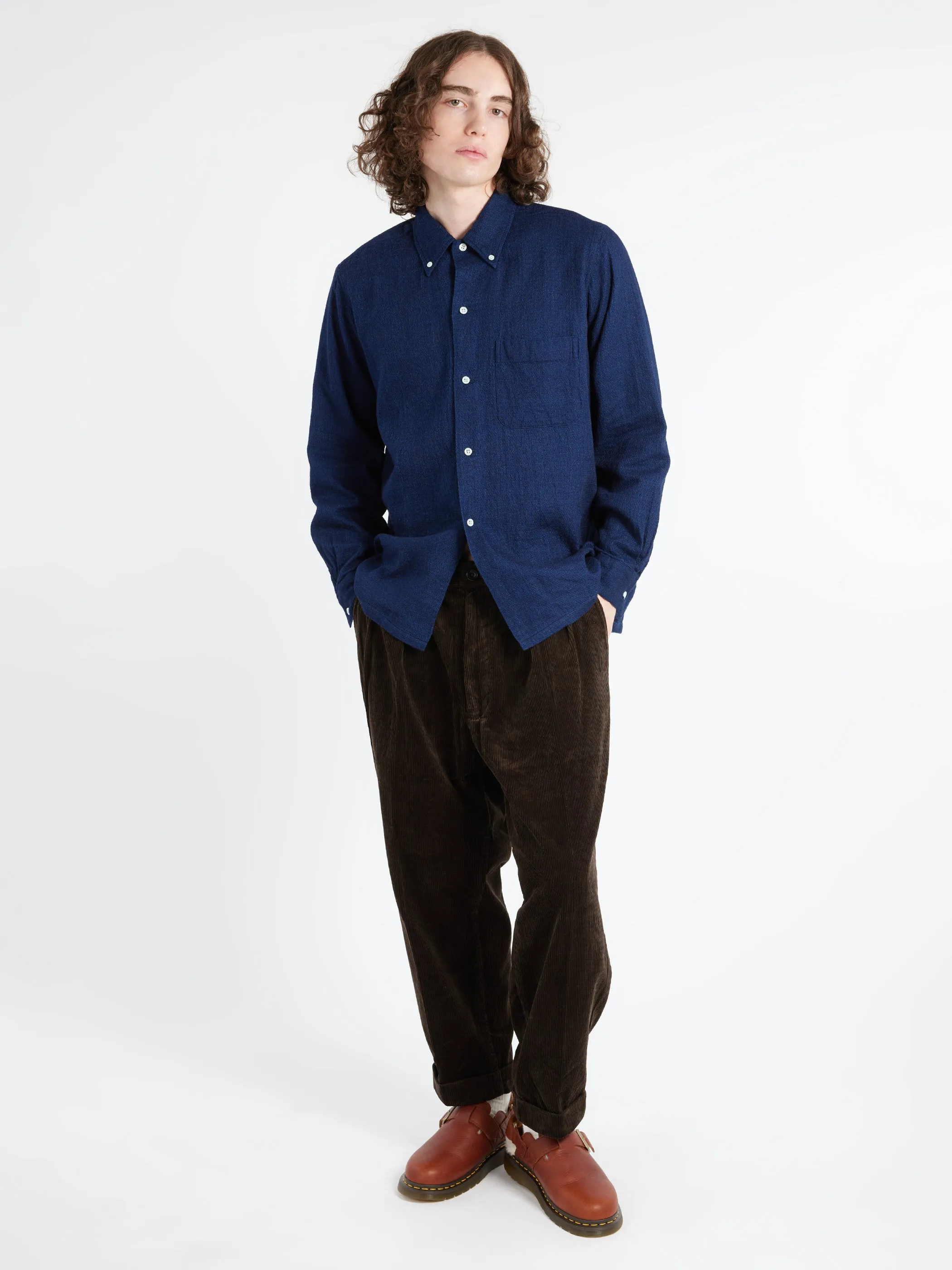 Indigo Panama Double Gauze Button Down