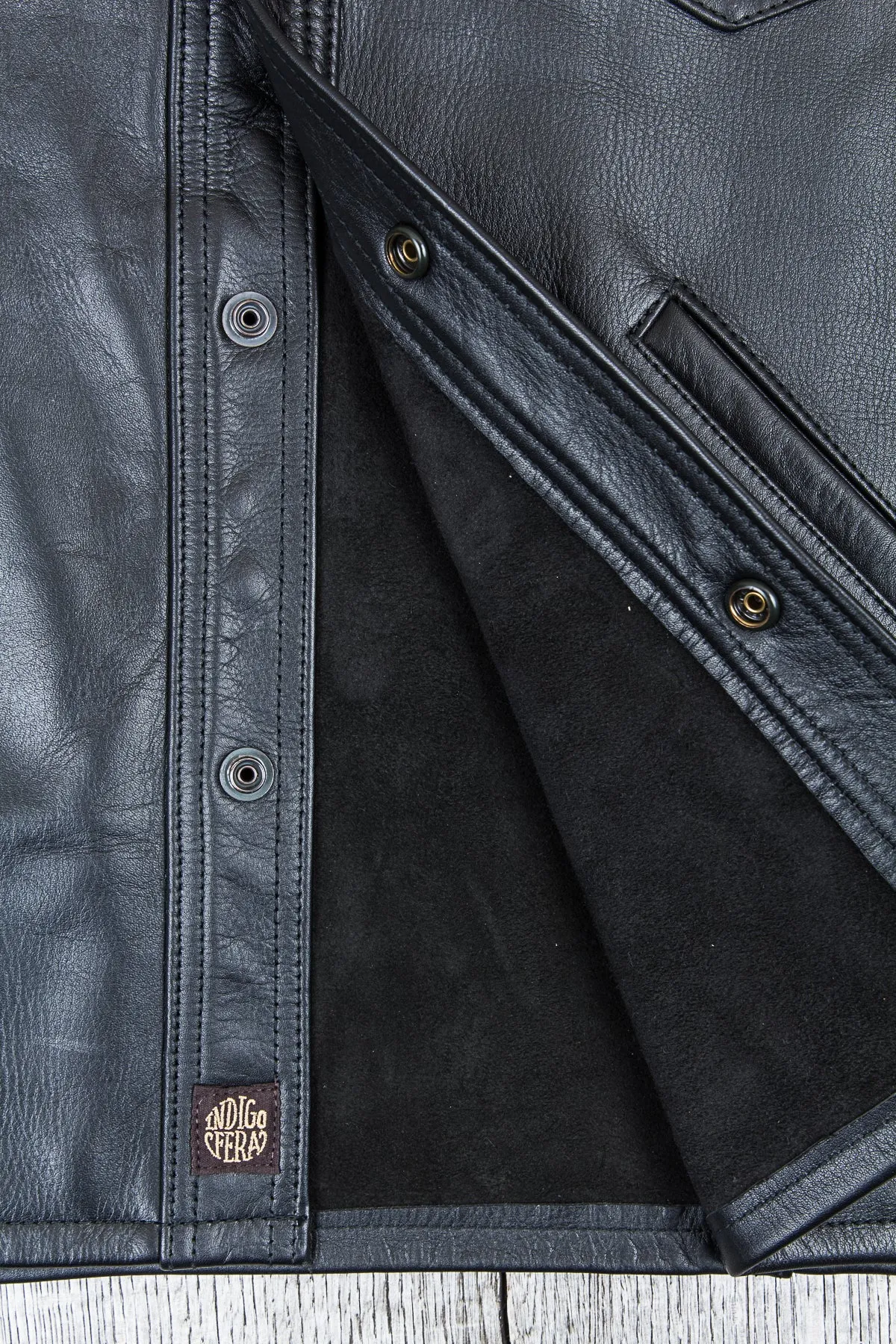 Indigofera Eagle Rising Black Horsehide Leather Jacket