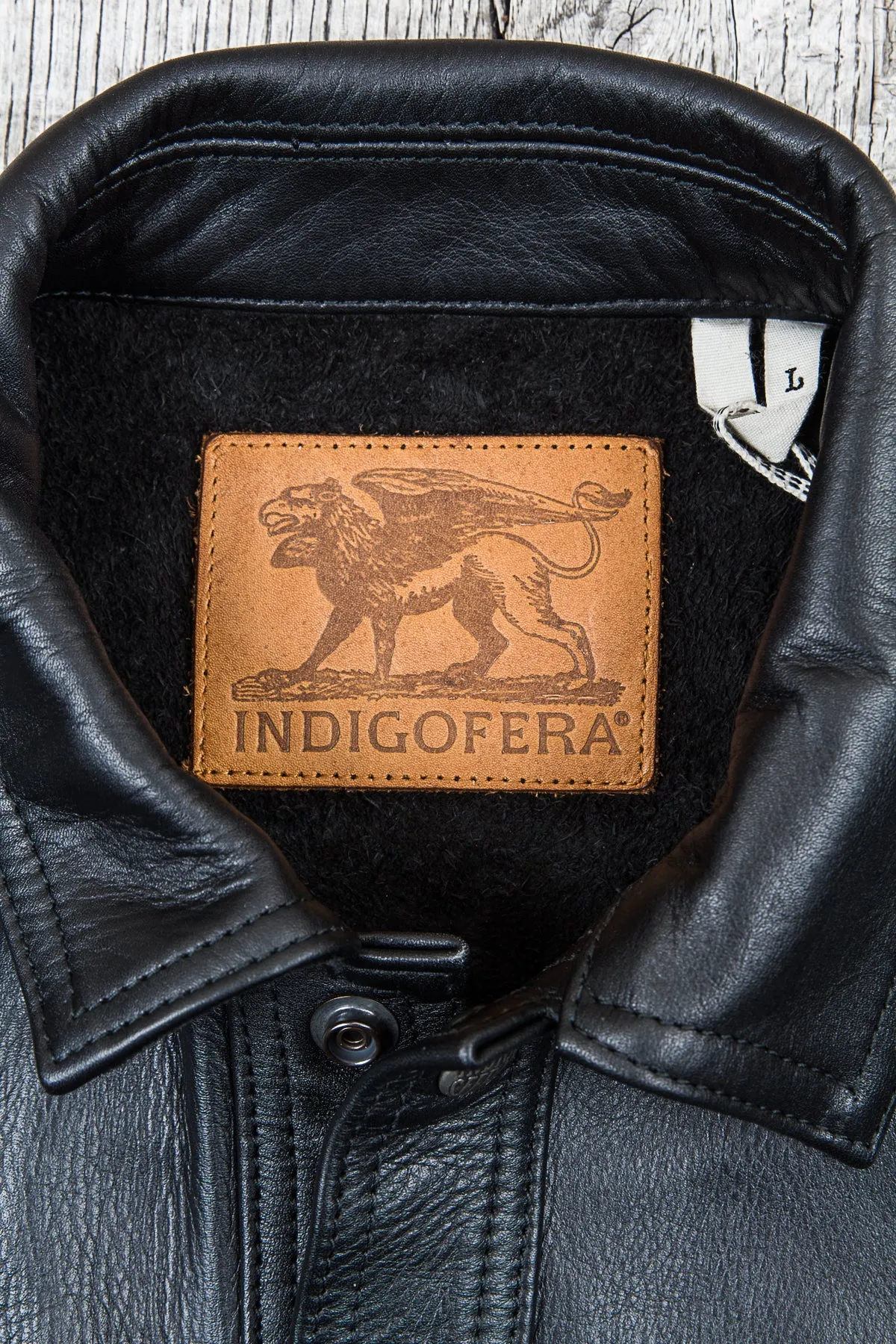 Indigofera Eagle Rising Black Horsehide Leather Jacket