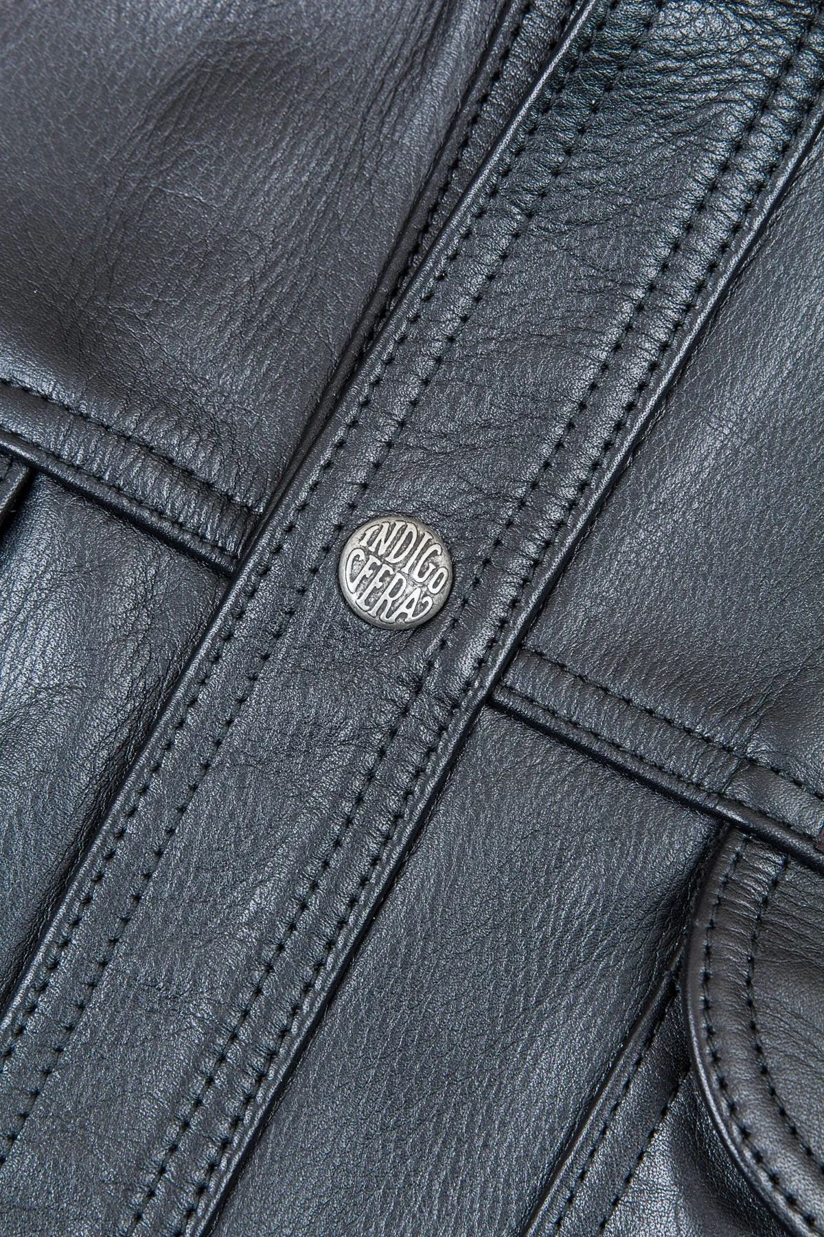 Indigofera Eagle Rising Black Horsehide Leather Jacket