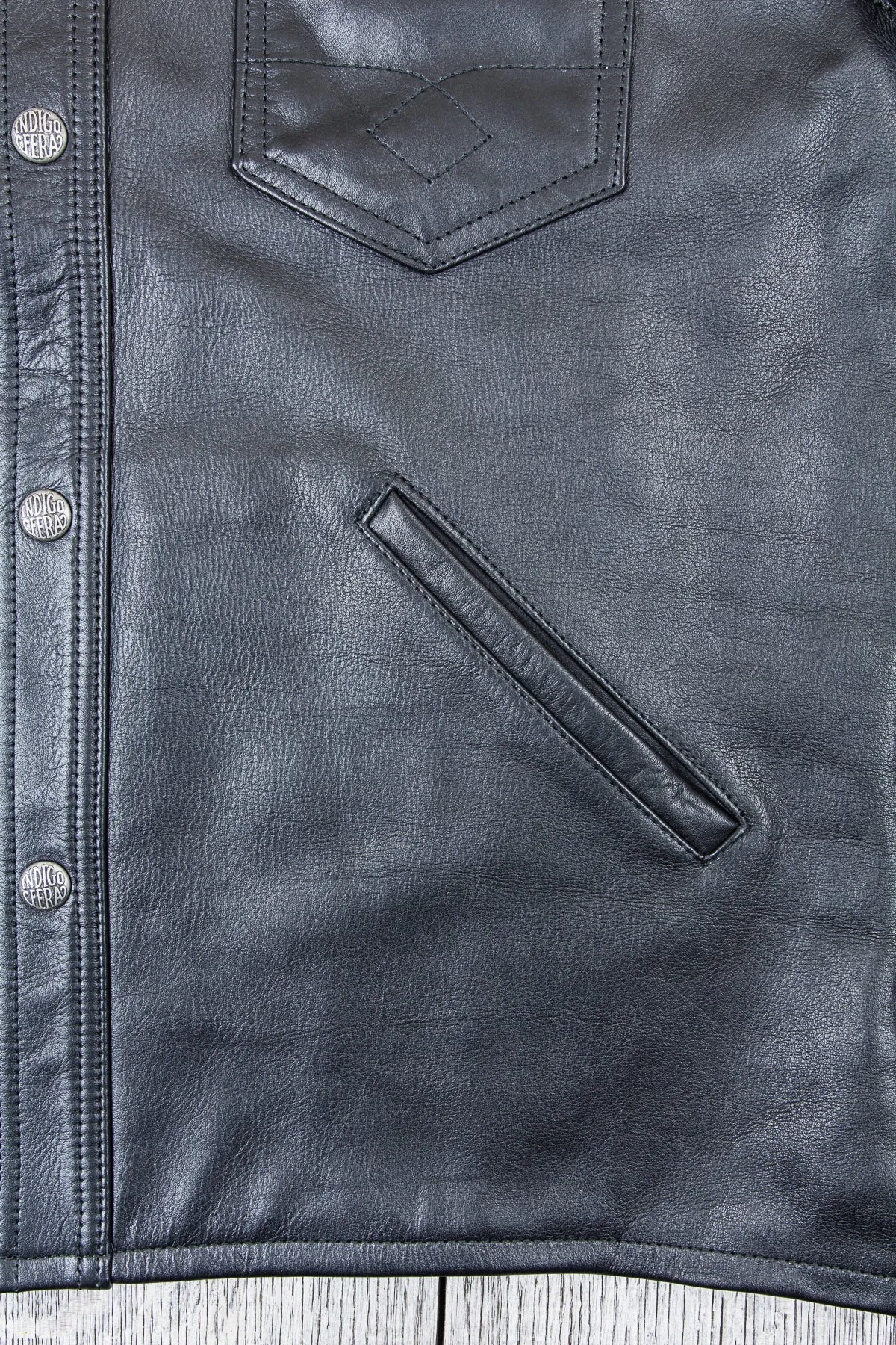 Indigofera Eagle Rising Black Horsehide Leather Jacket