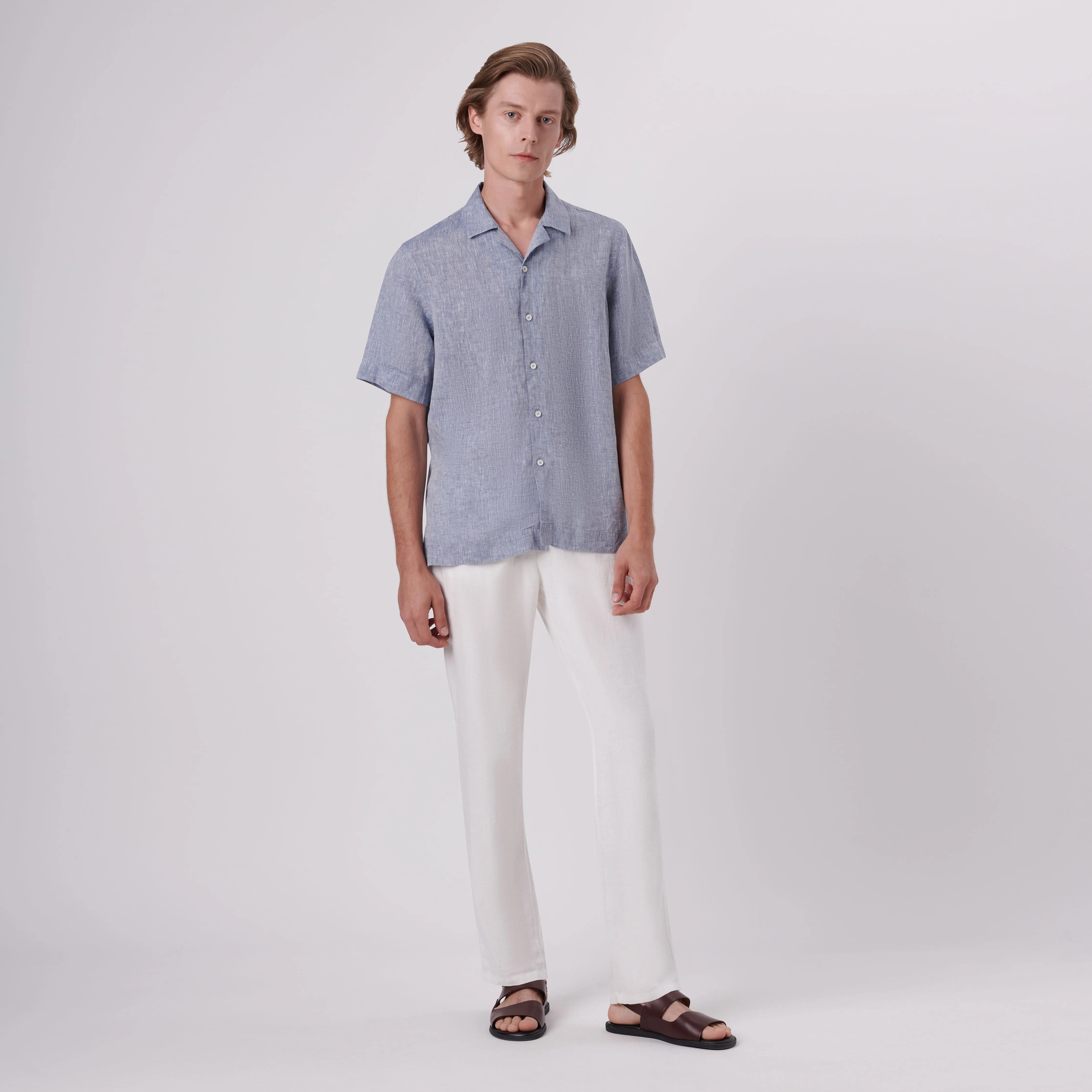 Jackson Solid Short Sleeve Linen Shirt