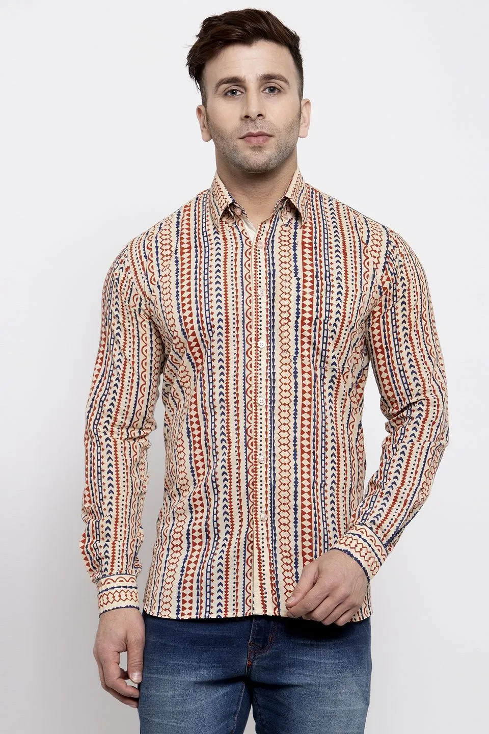 Jaipur 100% Cotton Cream Shirts