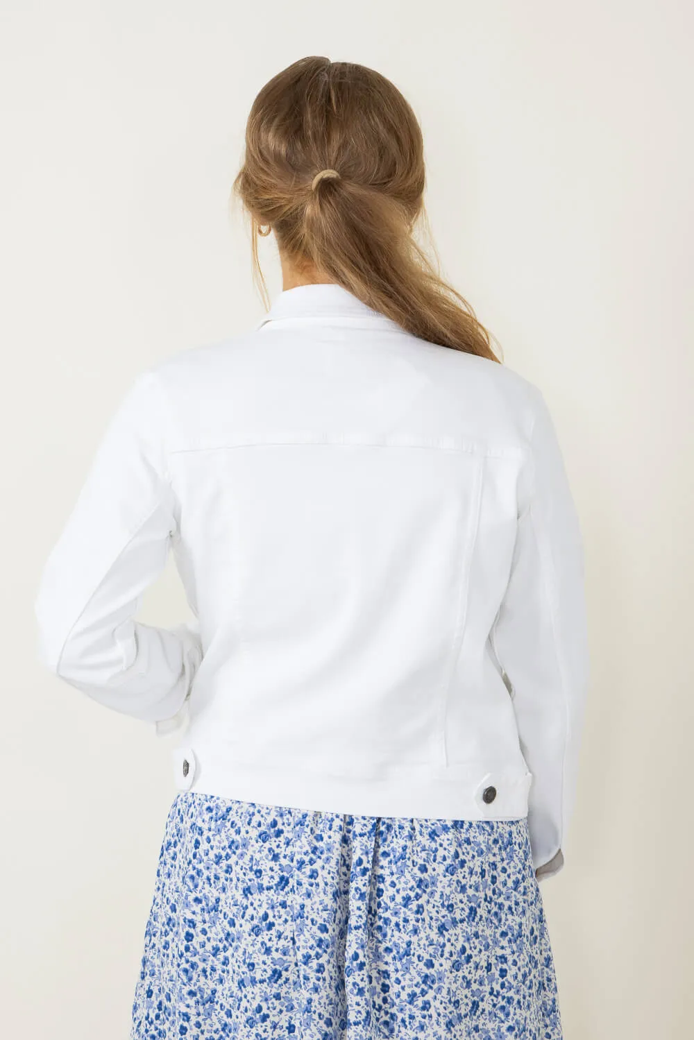 KanCan Denim Jacket for Women in White | KC7282WT-N