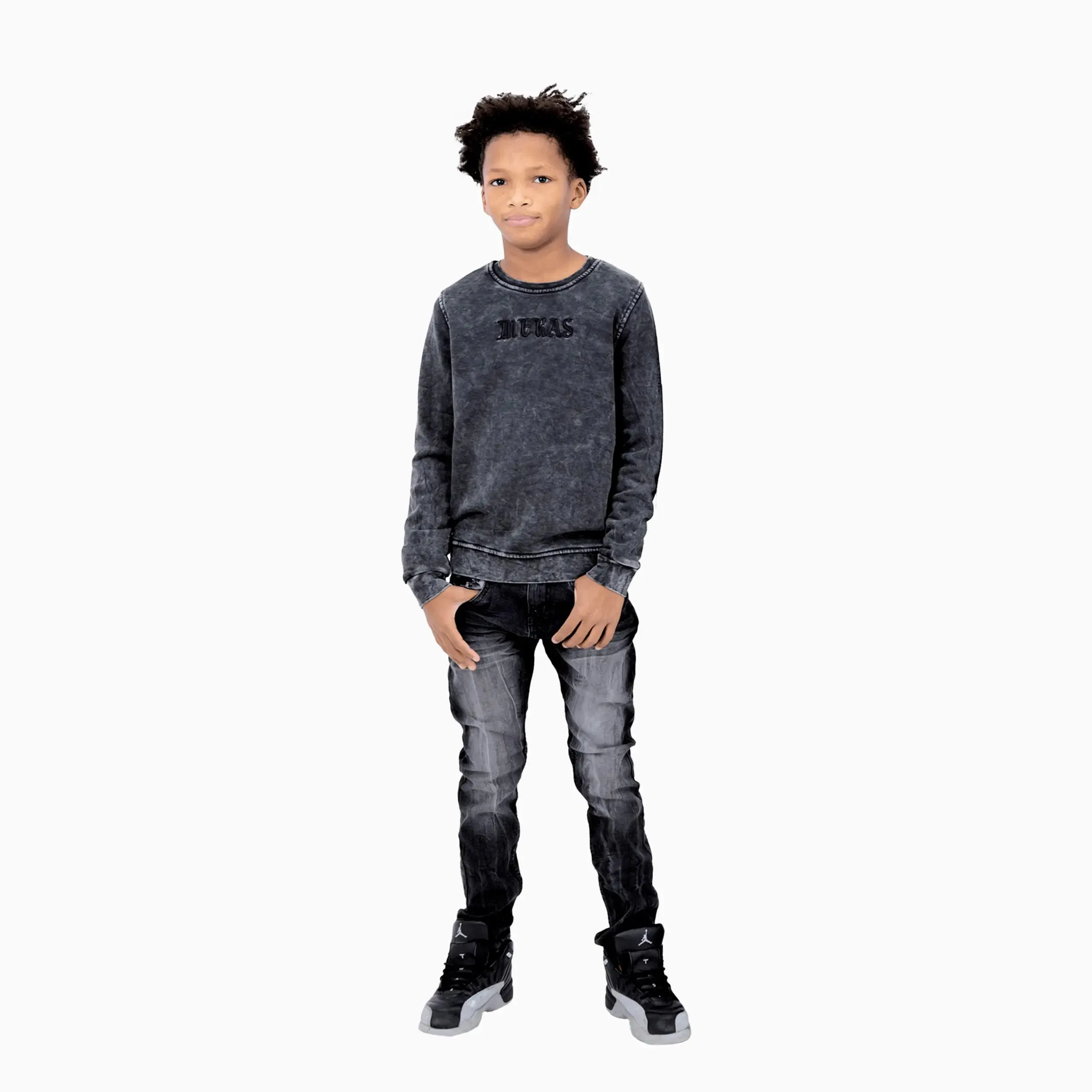 Kid's Black Night Crew Neck Sweatshirt