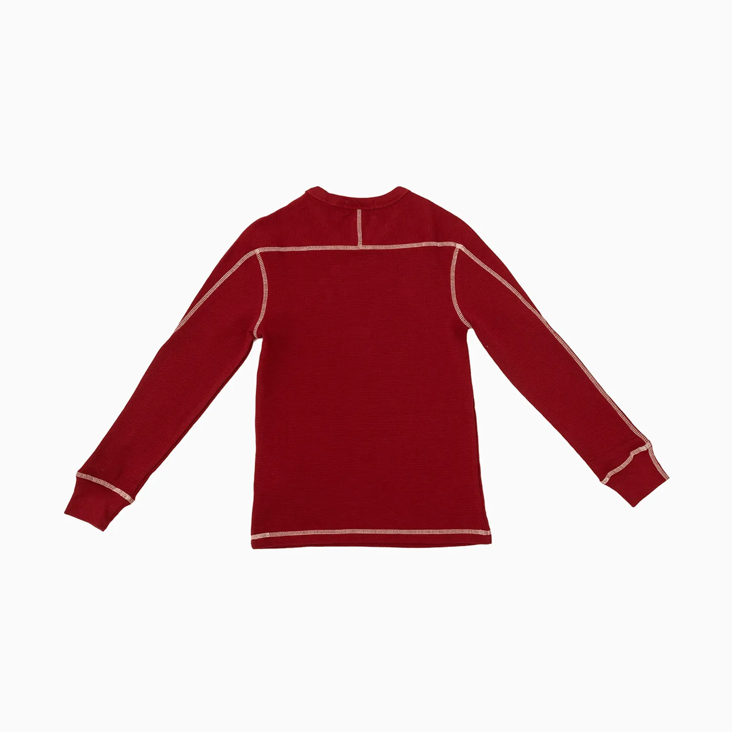 Kid's Waffle Knit Long Sleeve Crew Neck Shirt