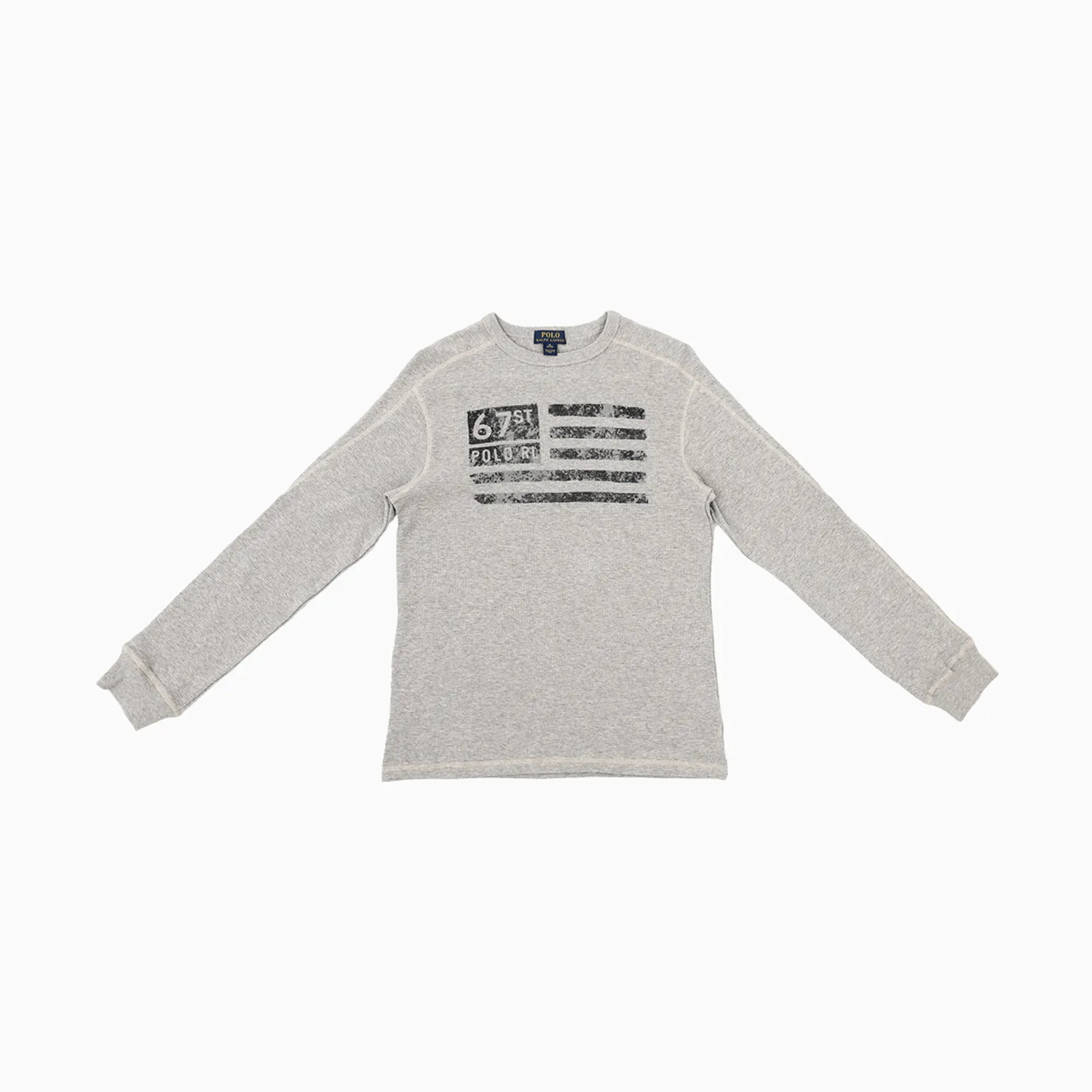 Kid's Waffle Knit Long Sleeve Crew Neck Shirt