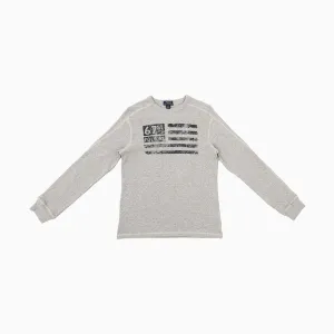 Kid's Waffle Knit Long Sleeve Crew Neck Shirt