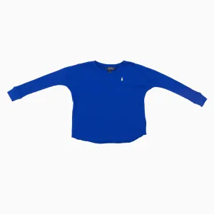 Kid's Waffle Knit Long Sleeve Crew Neck Shirt