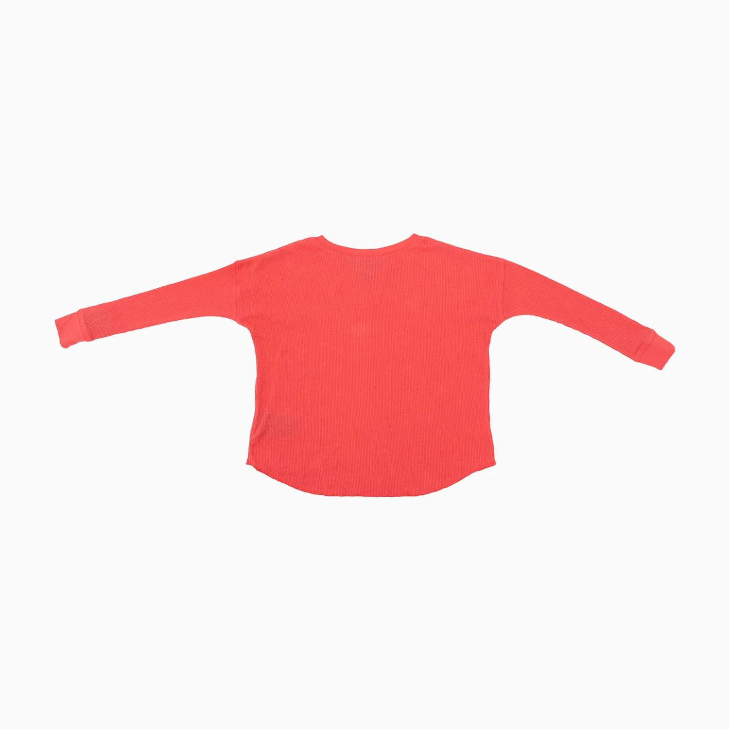 Kid's Waffle Knit Long Sleeve Crew Neck Shirt