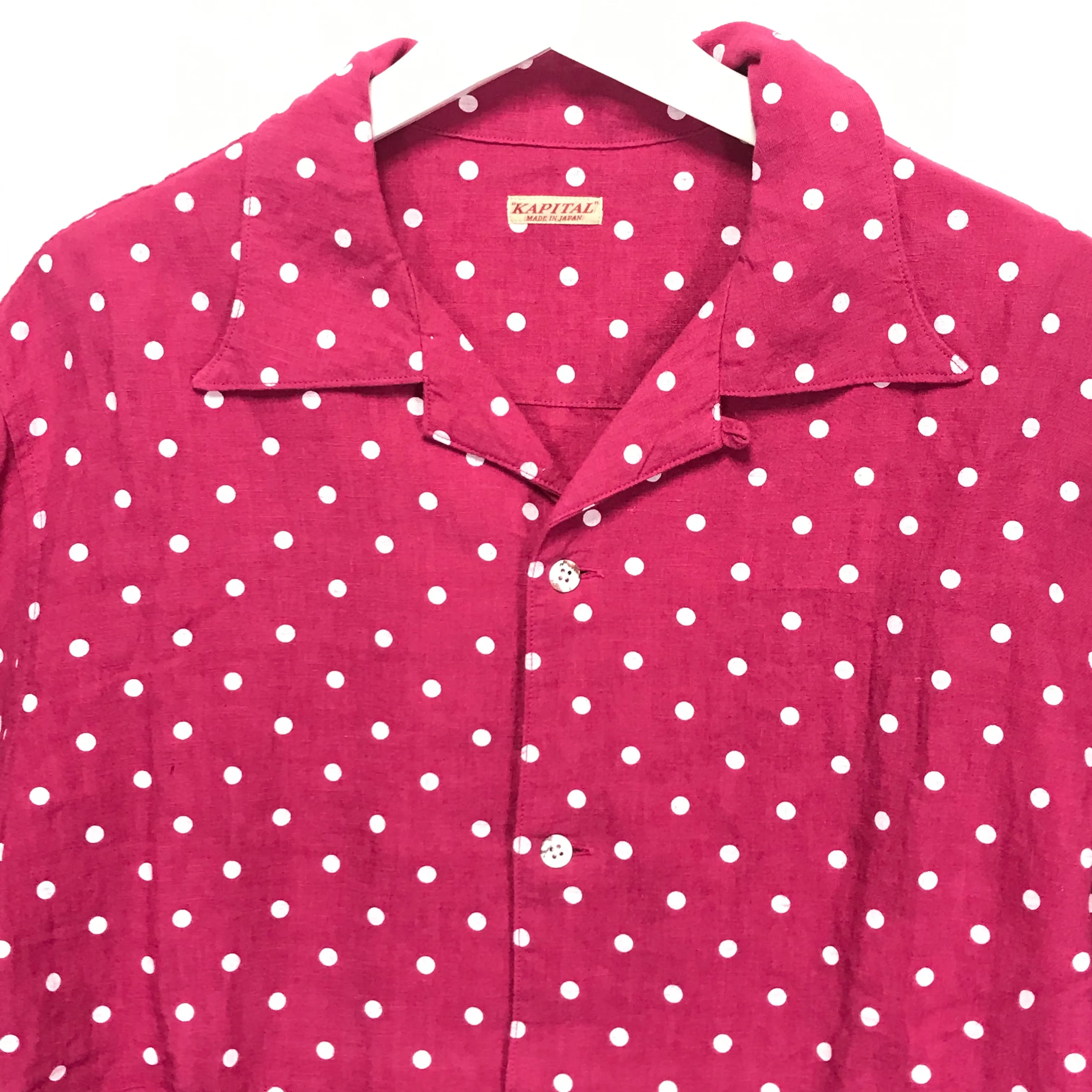 [L] Kapital Polka Dot Linen S/S Shirt Pink