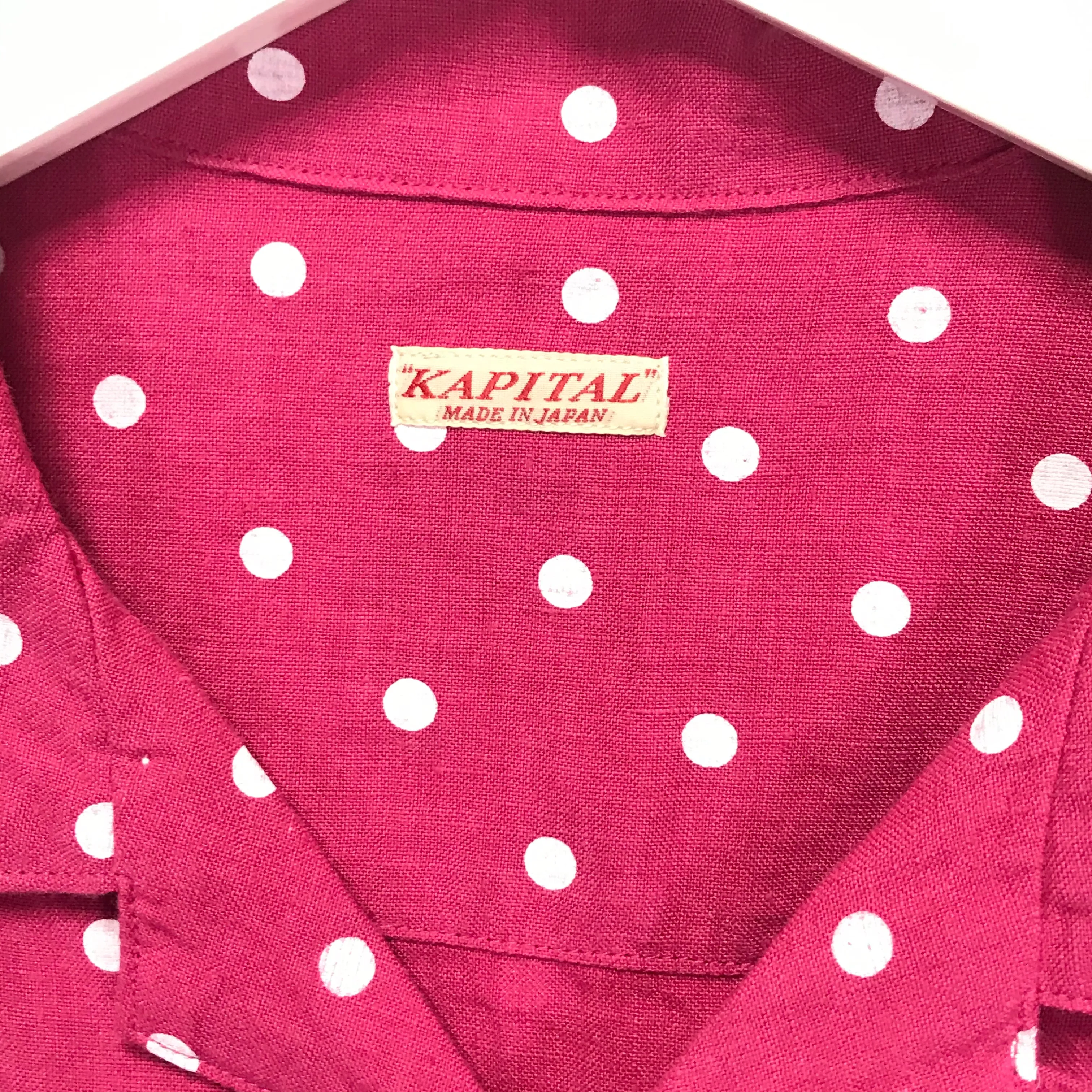 [L] Kapital Polka Dot Linen S/S Shirt Pink