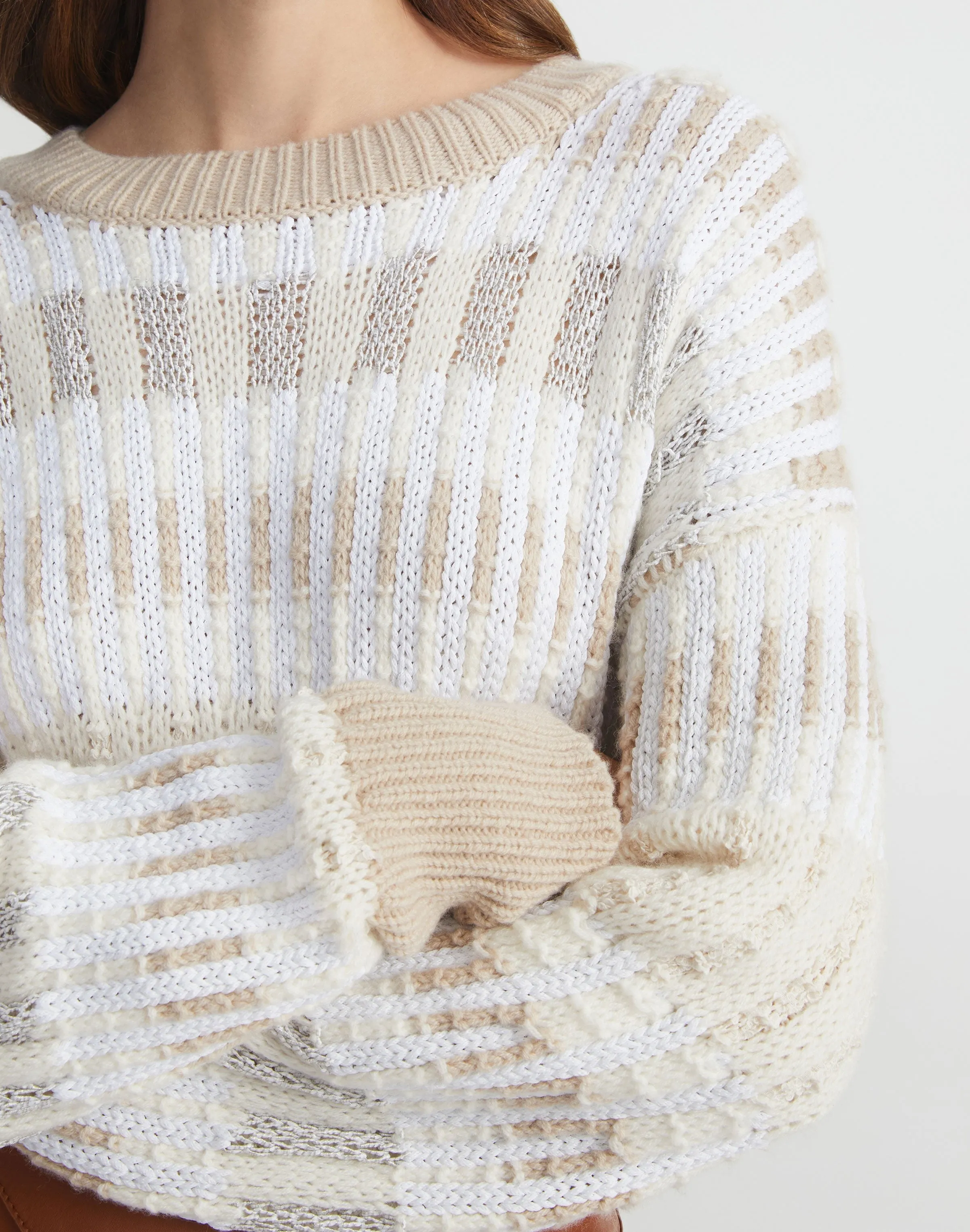 Lafayette 148 Drop Shoulder Sweater in Cloud Multi