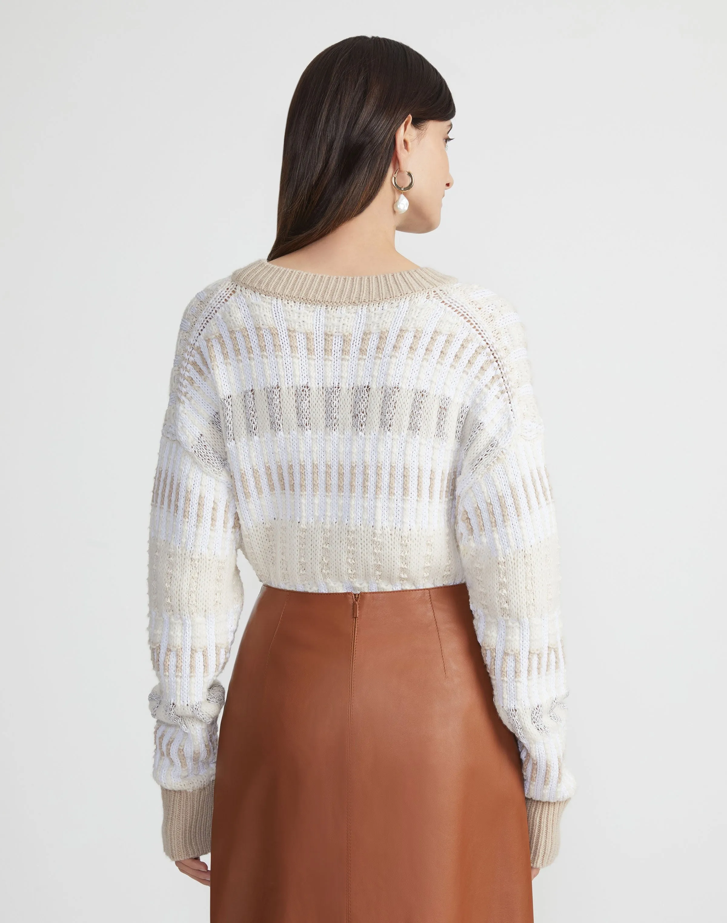 Lafayette 148 Drop Shoulder Sweater in Cloud Multi