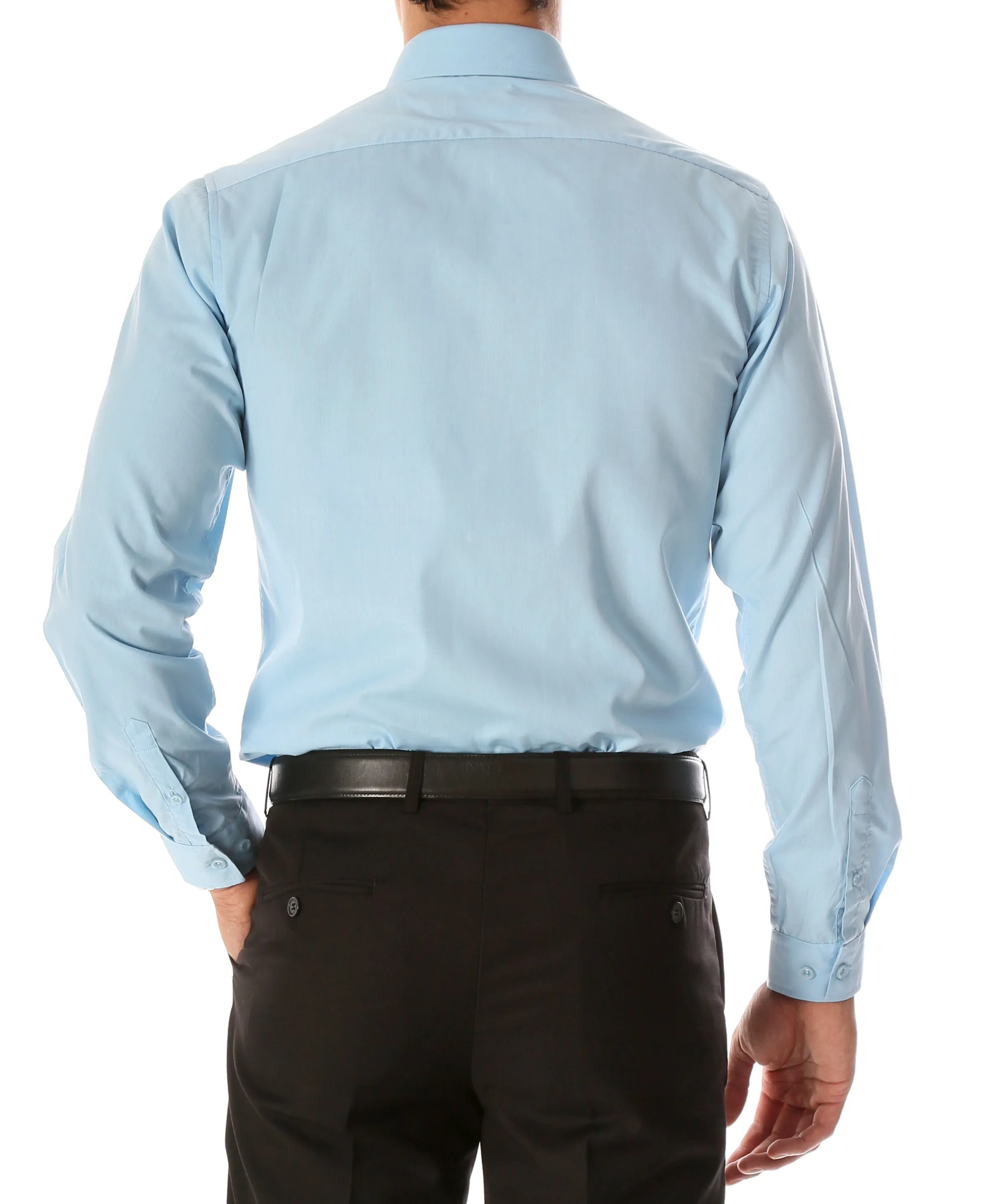 Leo Mens Sky Blue Slim Fit Cotton Dress Shirt