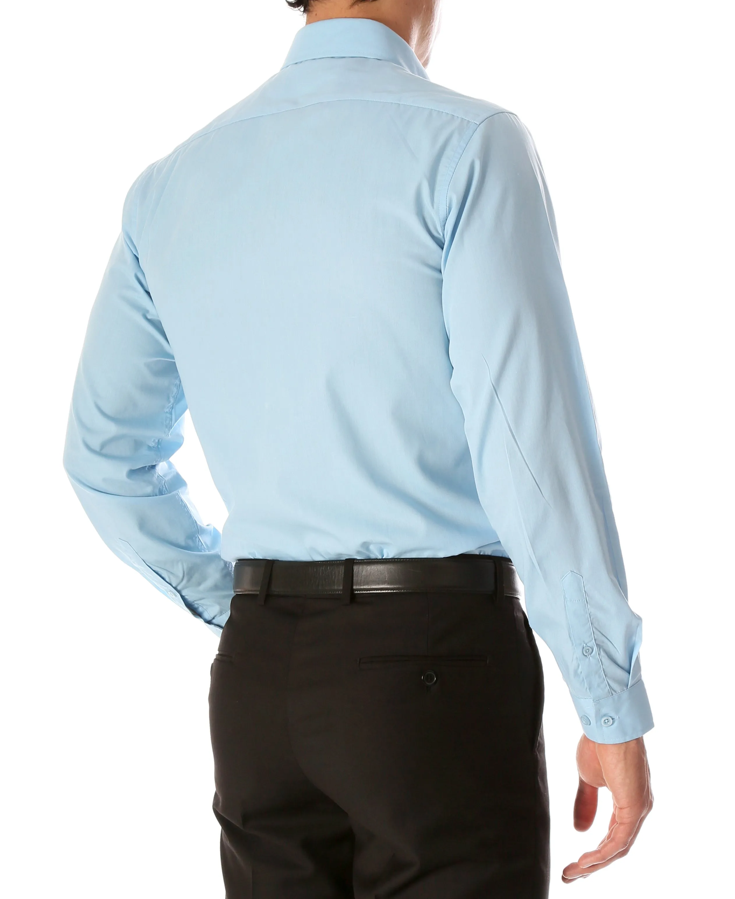 Leo Mens Sky Blue Slim Fit Cotton Dress Shirt