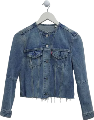 levis Blue 90s Altered Trucker Denim Jacket UK XS/S