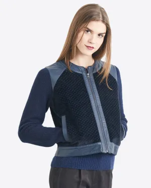 Linden Mixed Media Zip Up Jacket