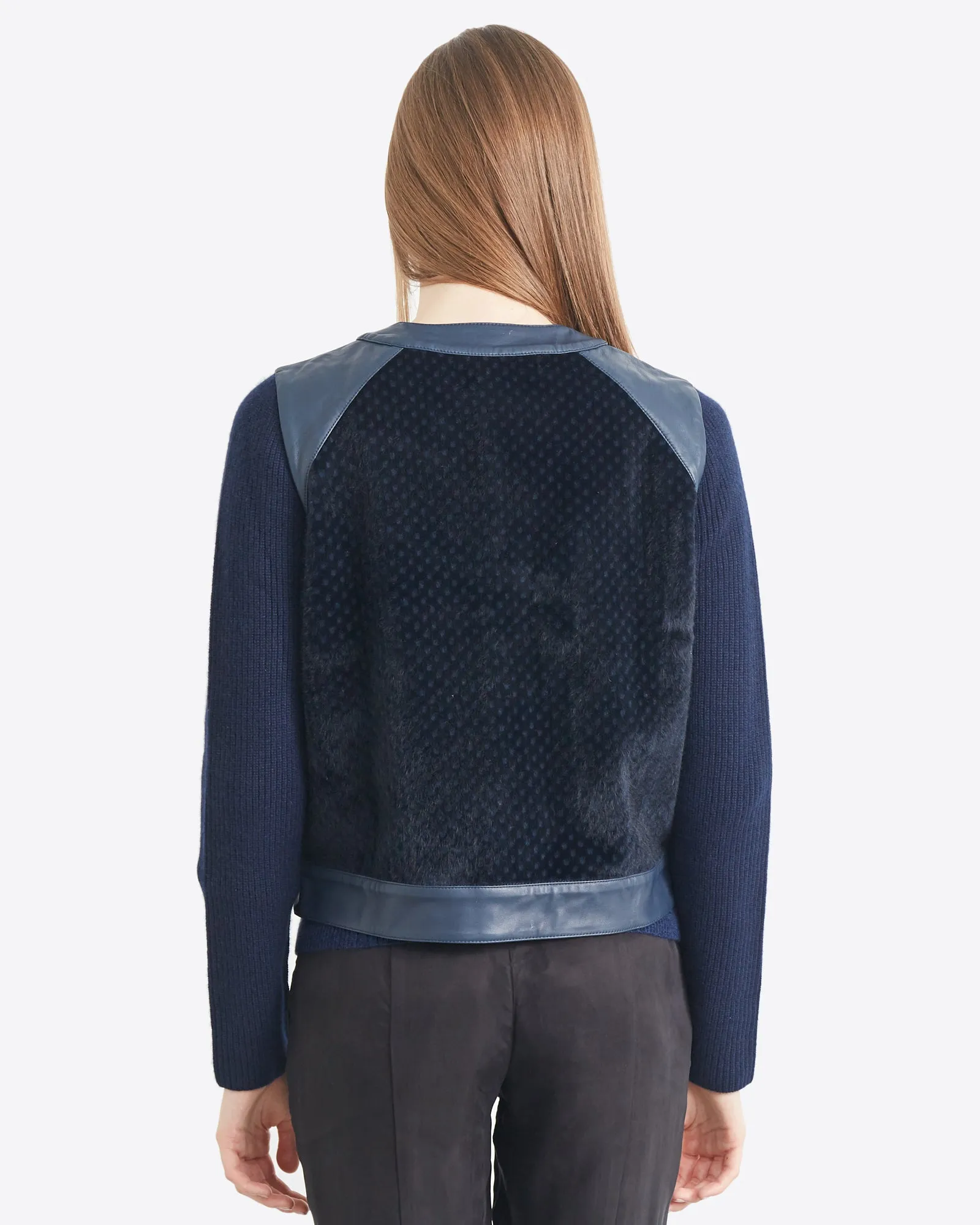 Linden Mixed Media Zip Up Jacket