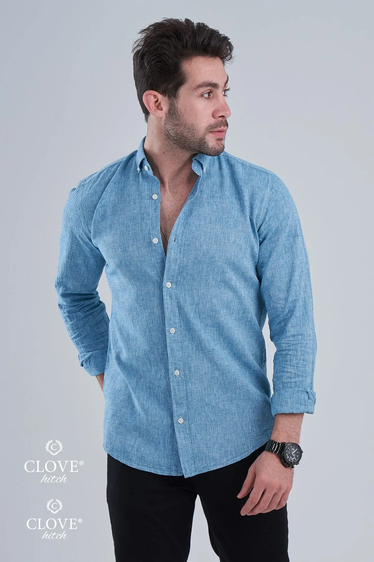 Linen Shirt - Turquoise