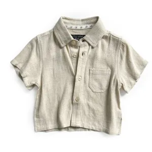 Little Bipsy Linen Button Up - Sand