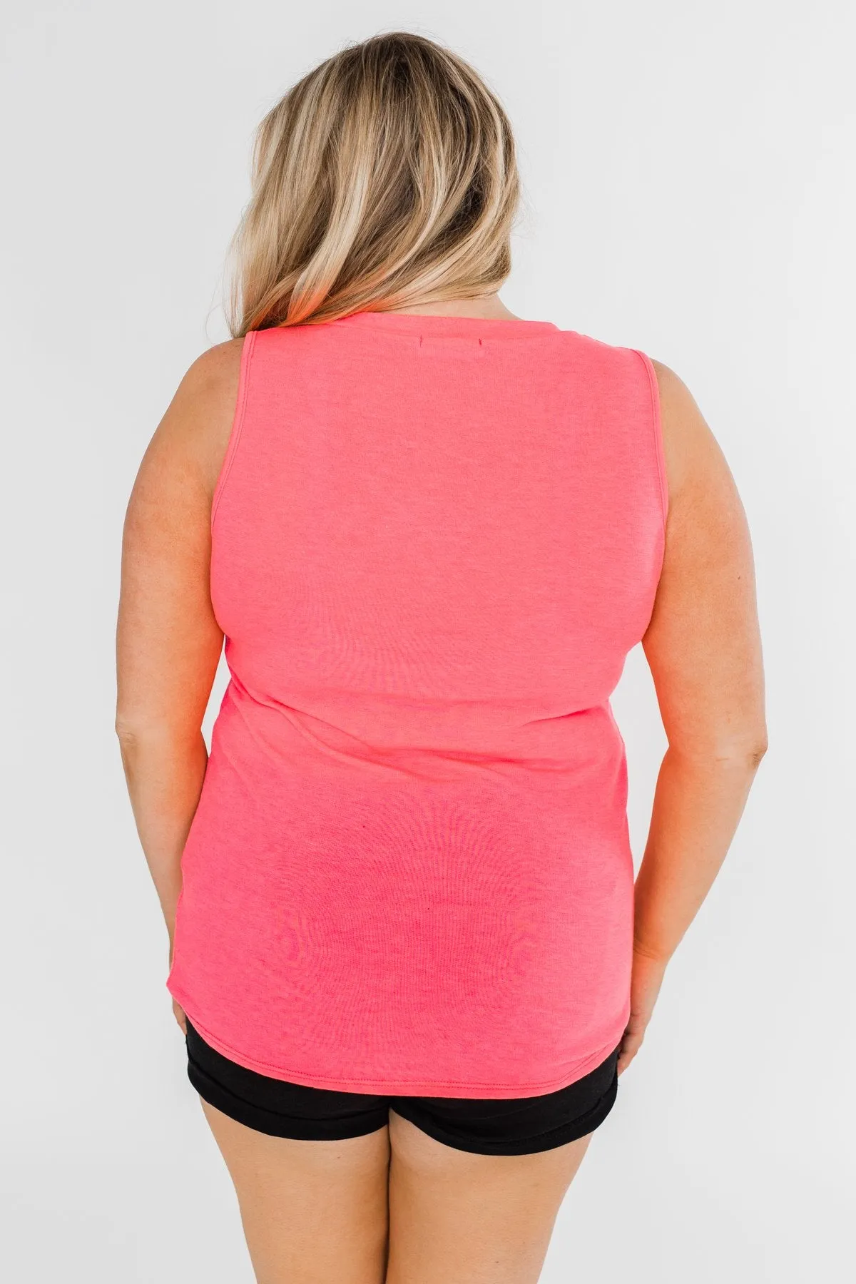 Living for Leopard Tie Tank Top- Neon Pink